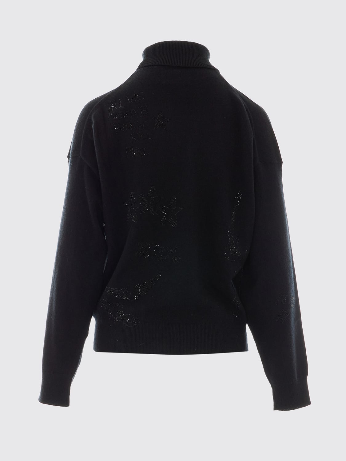 ZADIG & VOLTAIRE JERSEY: Jersey de cuello alto Zadig & Voltaire 100 % cachemir con hombros caídos, Negro - Img 3