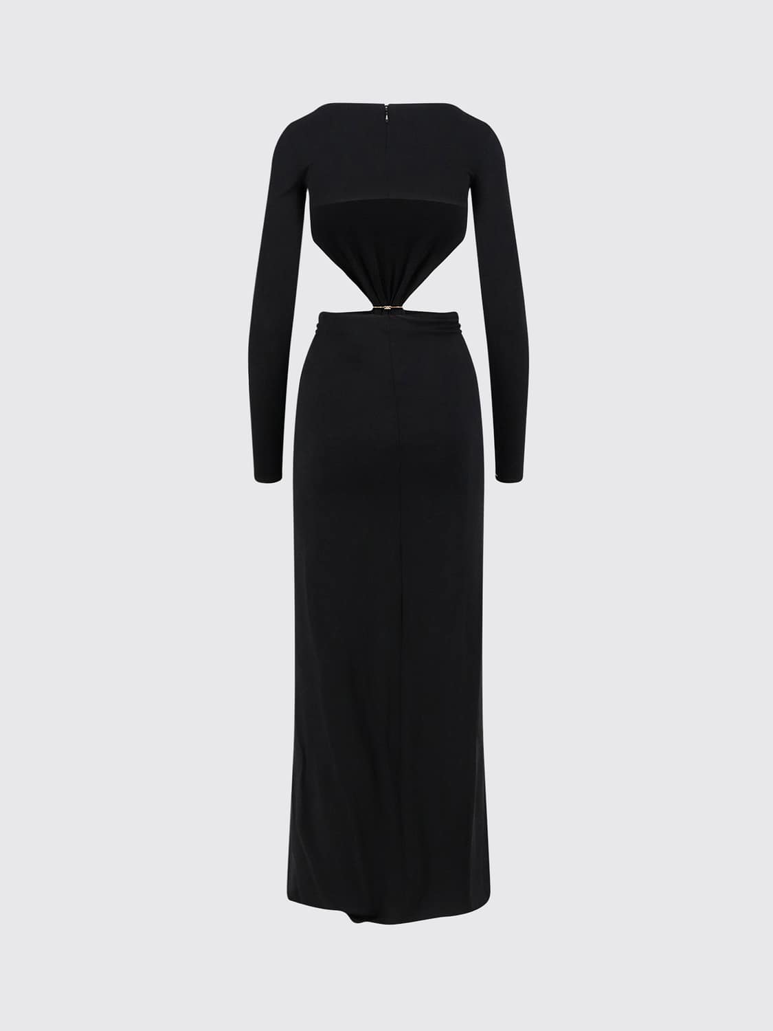 ELISABETTA FRANCHI ABITO: Abito midi a tubino Elisabetta Franchi in jersey con drappeggio e cut-out, Nero - Img 3