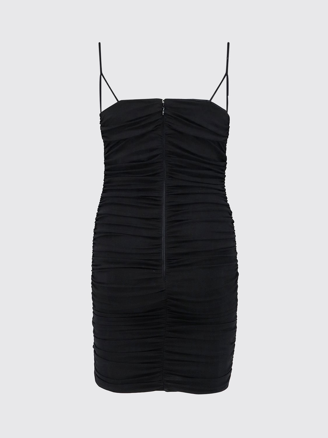 ELISABETTA FRANCHI ABITO: Mini abito bustier Elisabetta Franchi in crêpe con arricciature e cut-out, Nero - Img 3