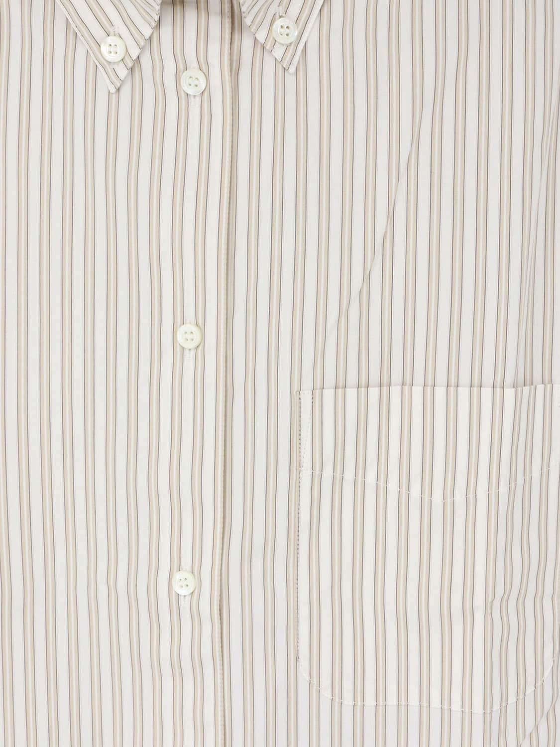 ASPESI CAMISA: Camisa de rayas Aspesi de algodón con cuello button-down, Beige - Img 4