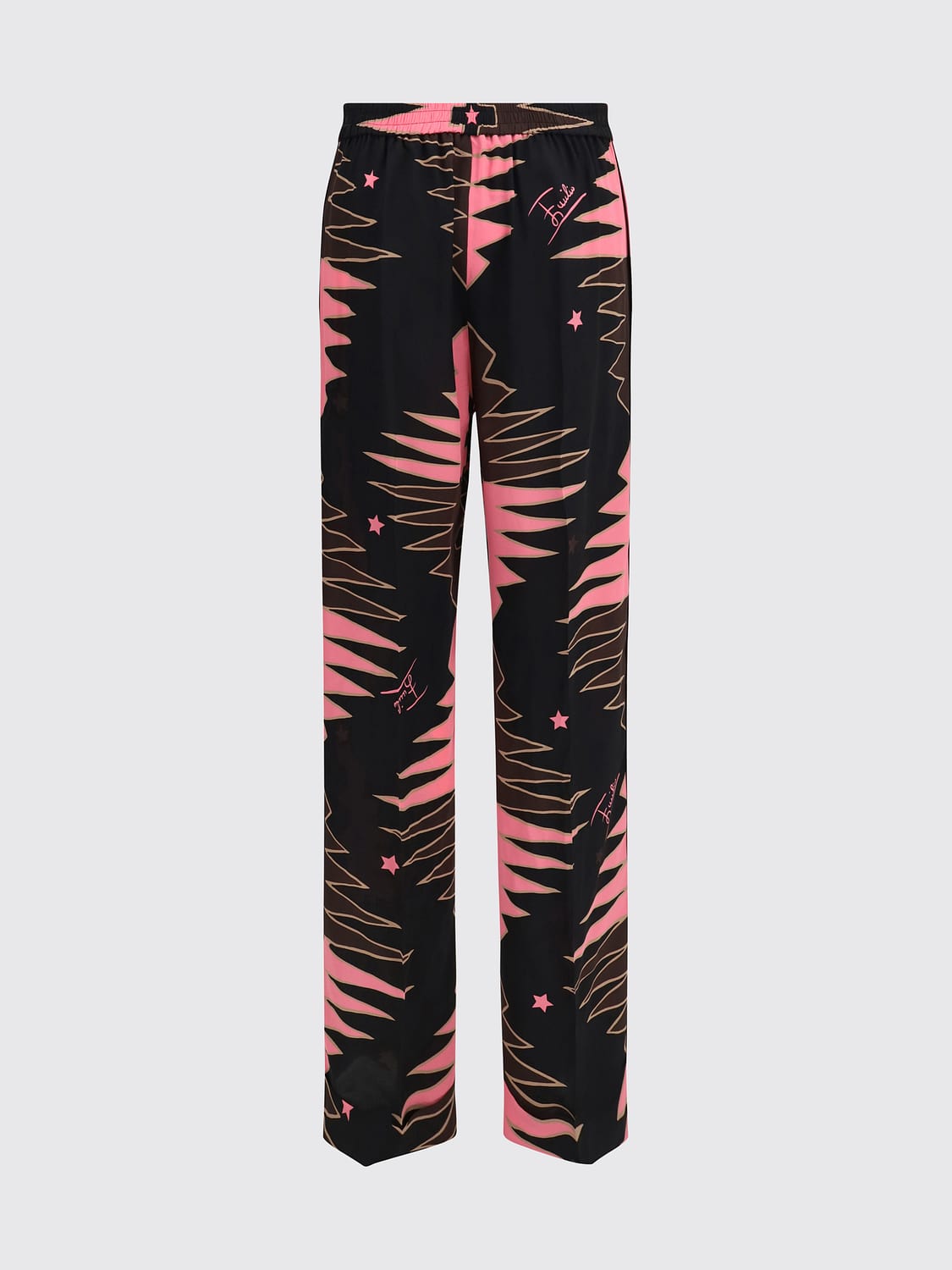 PUCCI PANTALONI: Pantaloni a gamba dritta Pucci in seta con stampa grafica, Marrone - Img 3