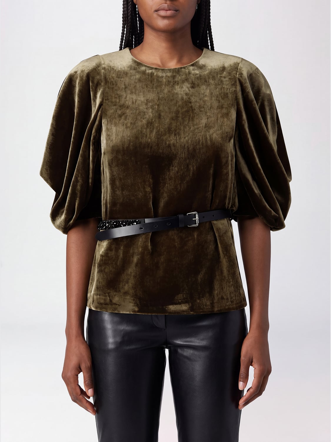PAROSH TOP: Top mujer P.a.r.o.s.h., Tórtola - Img 1