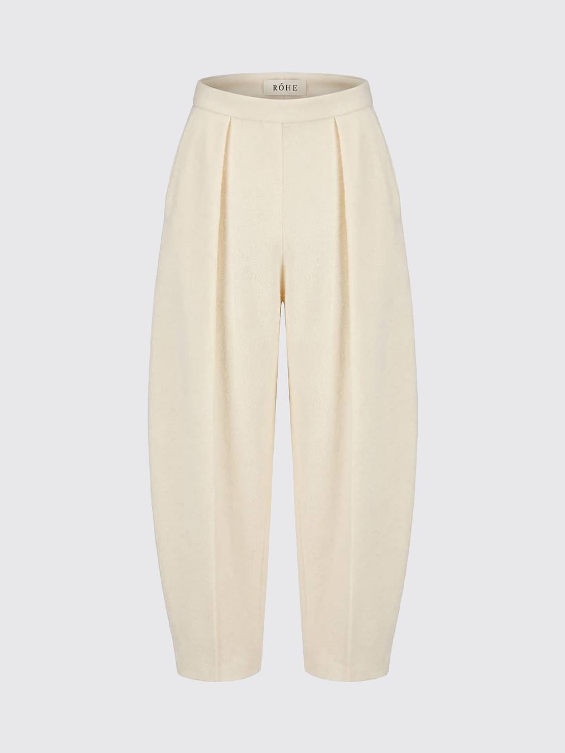 ROHE PANTS: Rohe High-Waisted Wool-Blend Baggy Tailored Trousers, Cream - Img 2