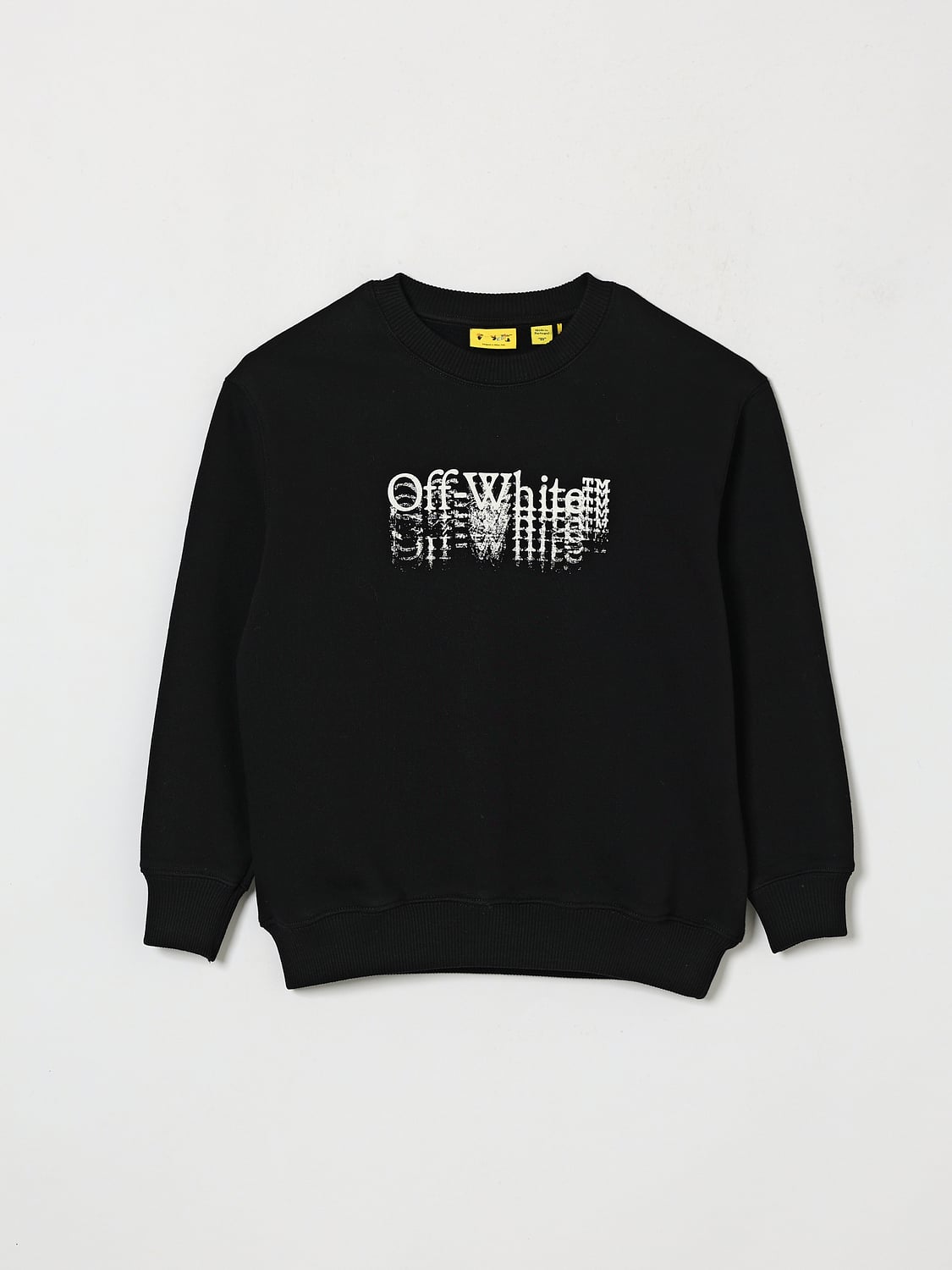 OFF-WHITE KIDS PULLOVER: Rundhals-Sweatshirt von Off-White Kids für Jungen aus Baumwolle mit Kontrast-Logo, Schwarz - Img 1