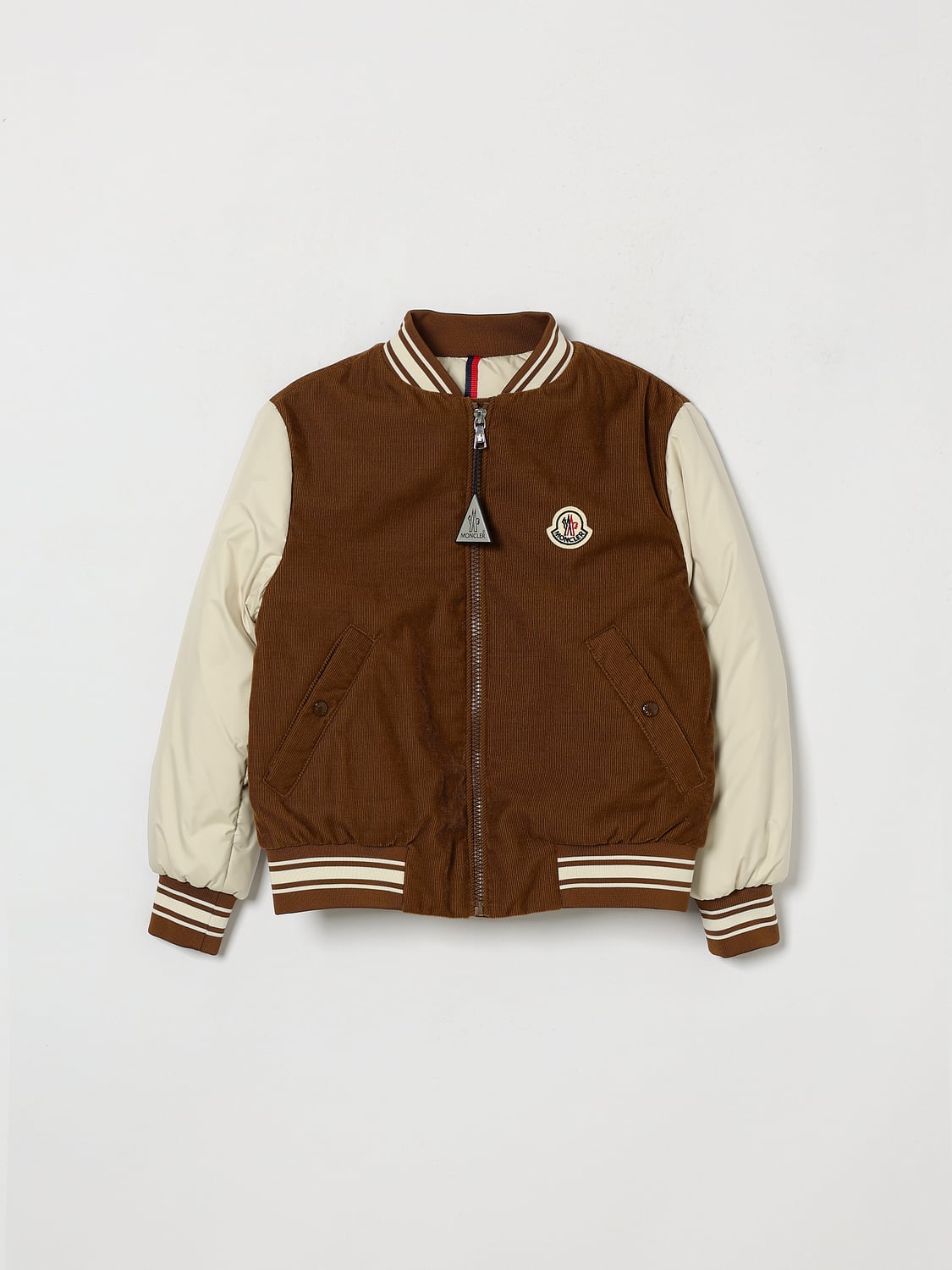 MONCLER COAT: Coat kids Moncler, Brown - Img 1