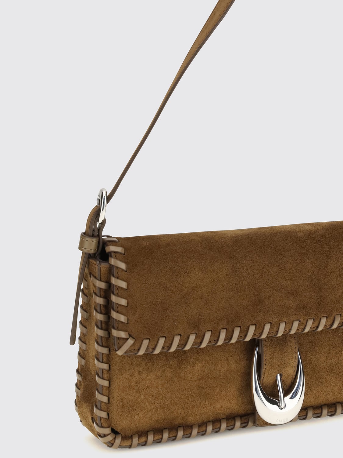 STAUD BORSA A SPALLA: Borsa a spalla donna Staud, Tabacco - Img 4