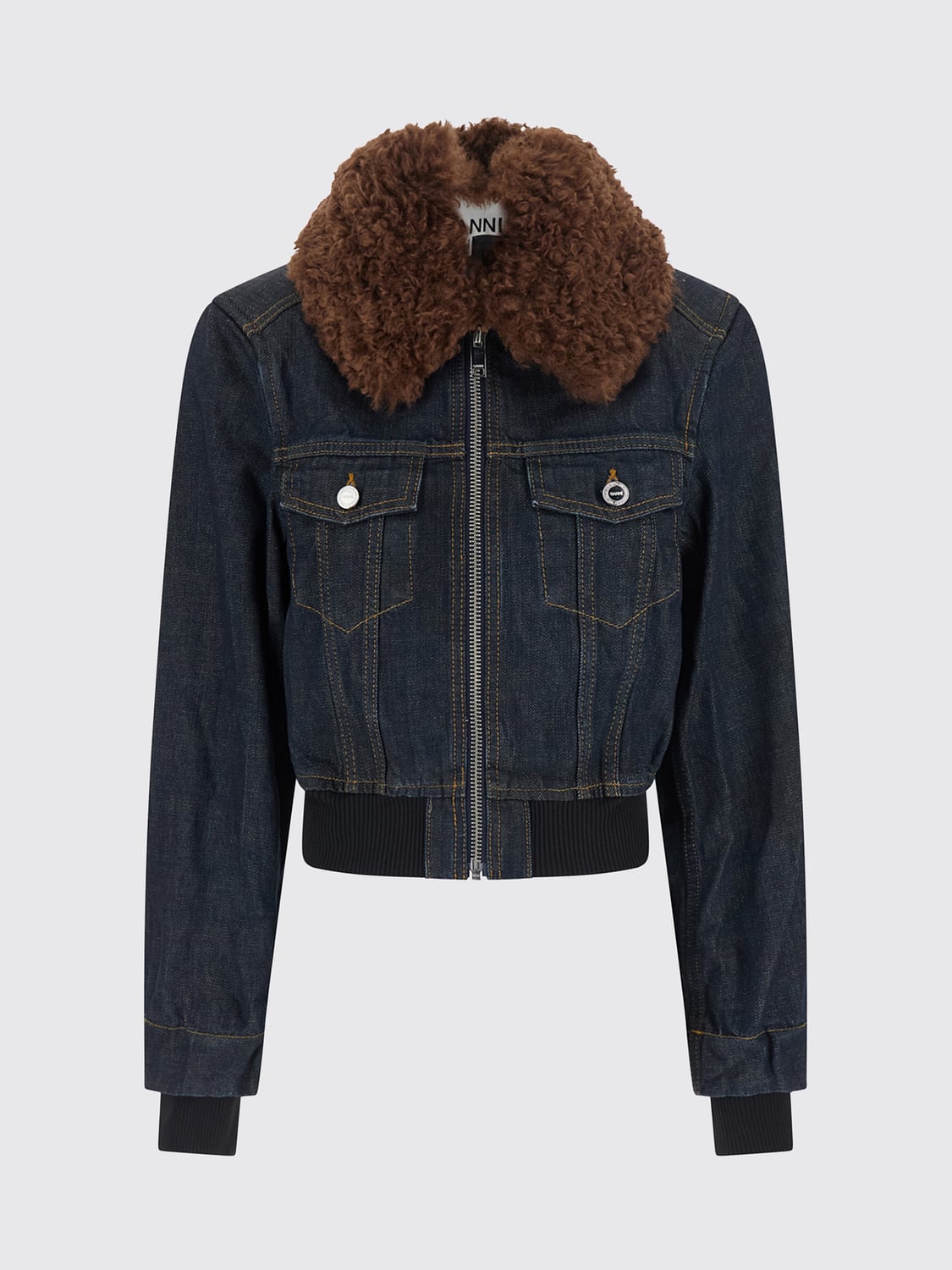 GANNI CHAQUETA: Chaqueta mujer Ganni, Índigo - Img 2