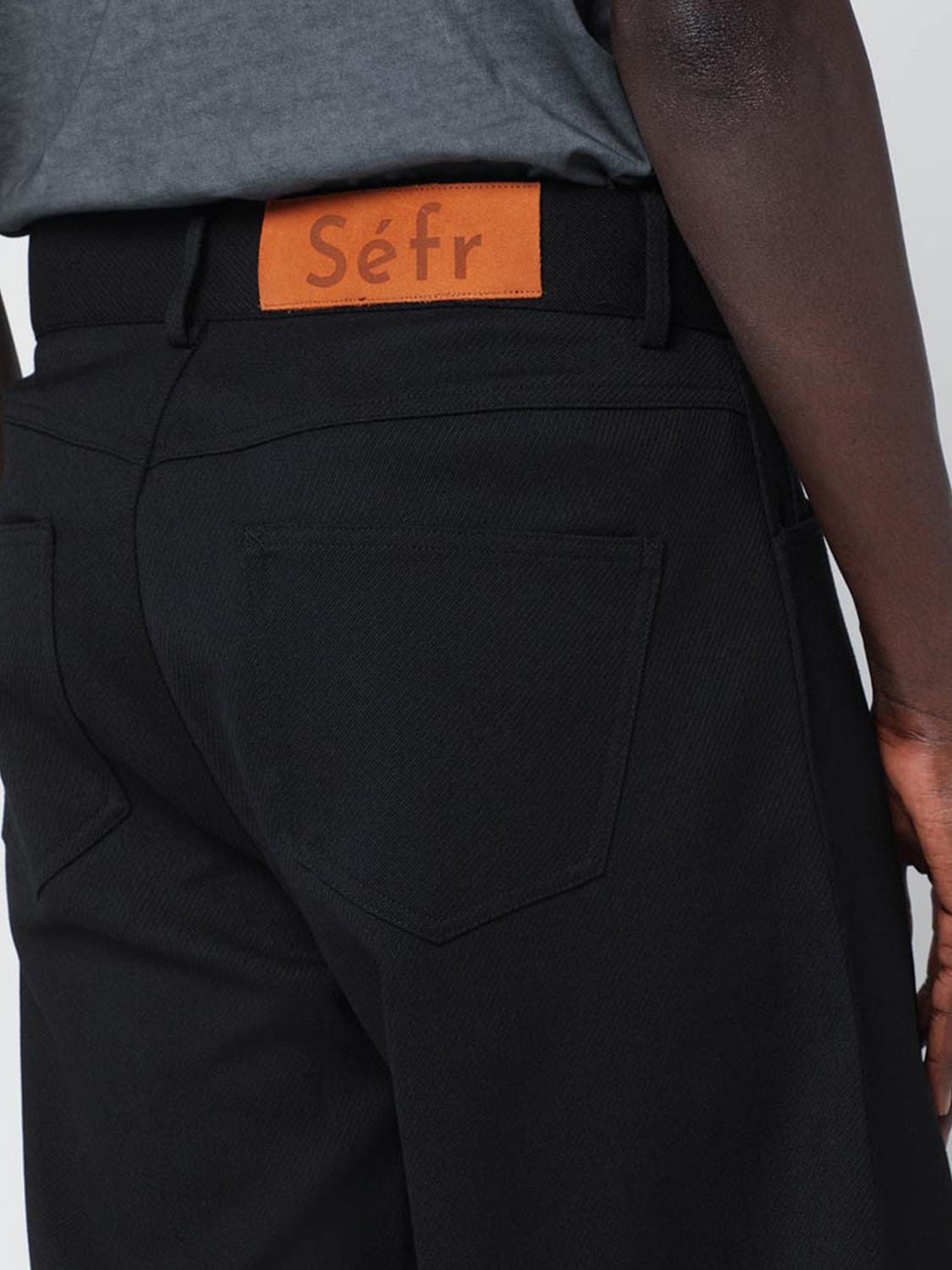 SÉFR PANTS: Séfr Oktai Mid-Rise Wool-Blend Wide-Leg Trousers, Black - Img 3