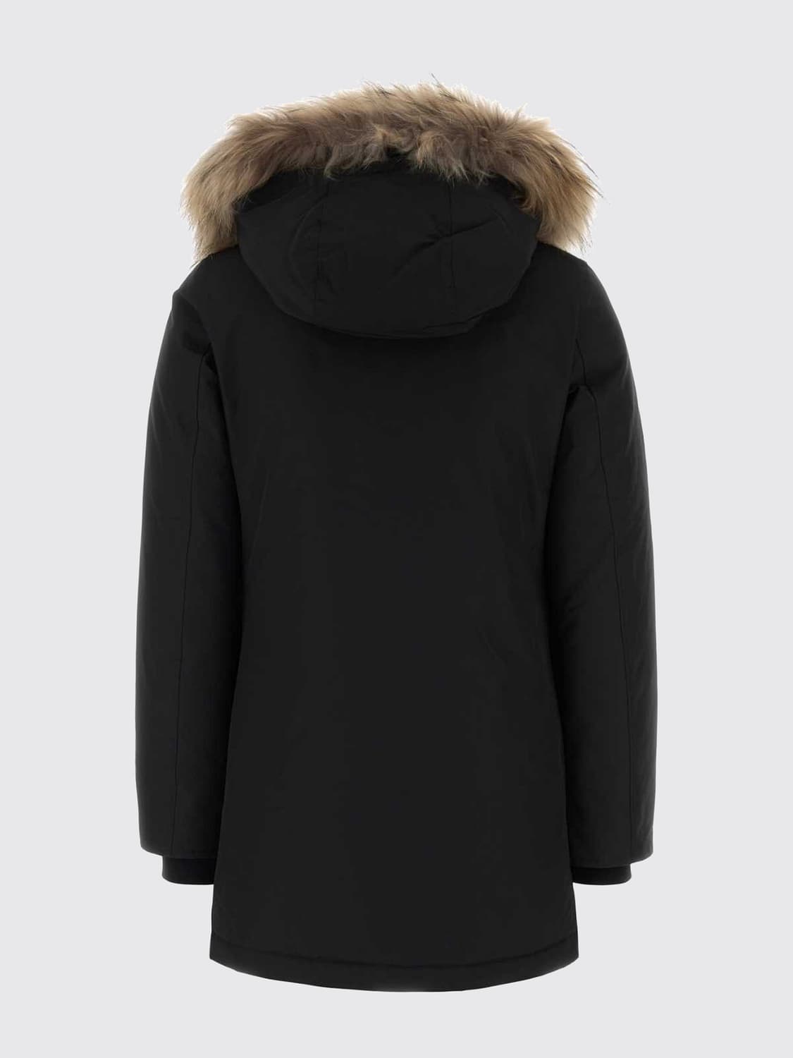 WOOLRICH CAPPOTTO: Parka Arctic Woolrich al ginocchio con cappuccio in shearling, Nero - Img 3