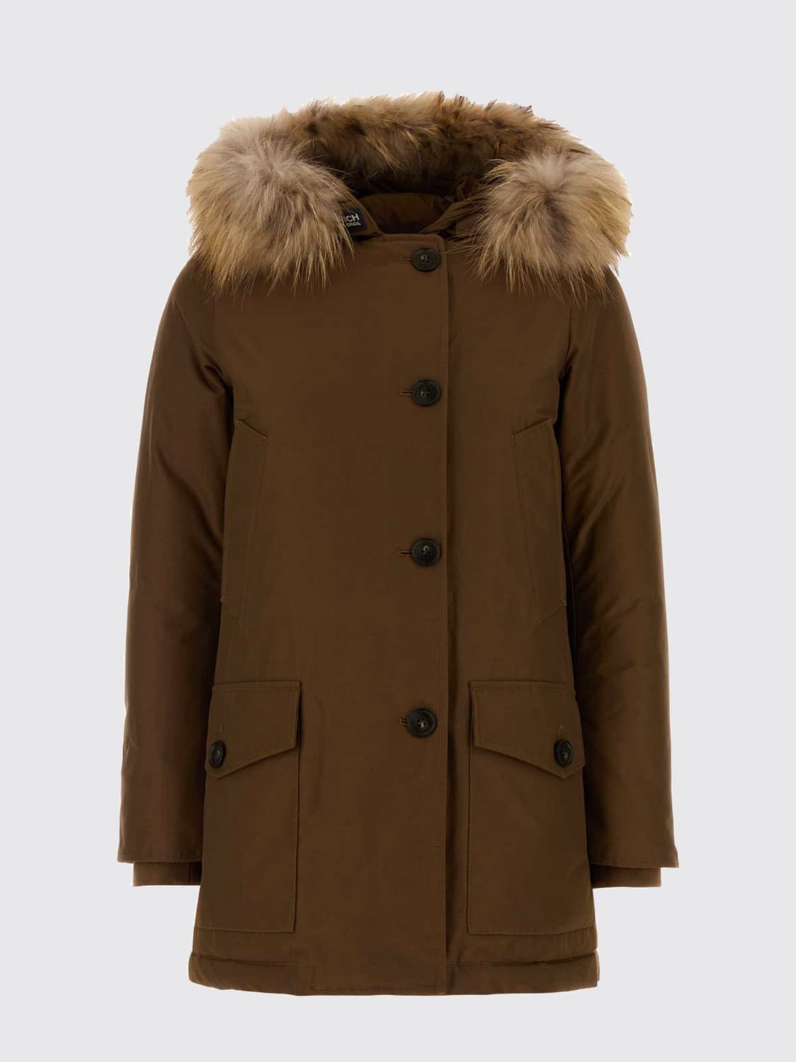 WOOLRICH ABRIGO: Parka Arctic Woolrich hasta la rodilla con capucha de shearling, Verde - Img 2