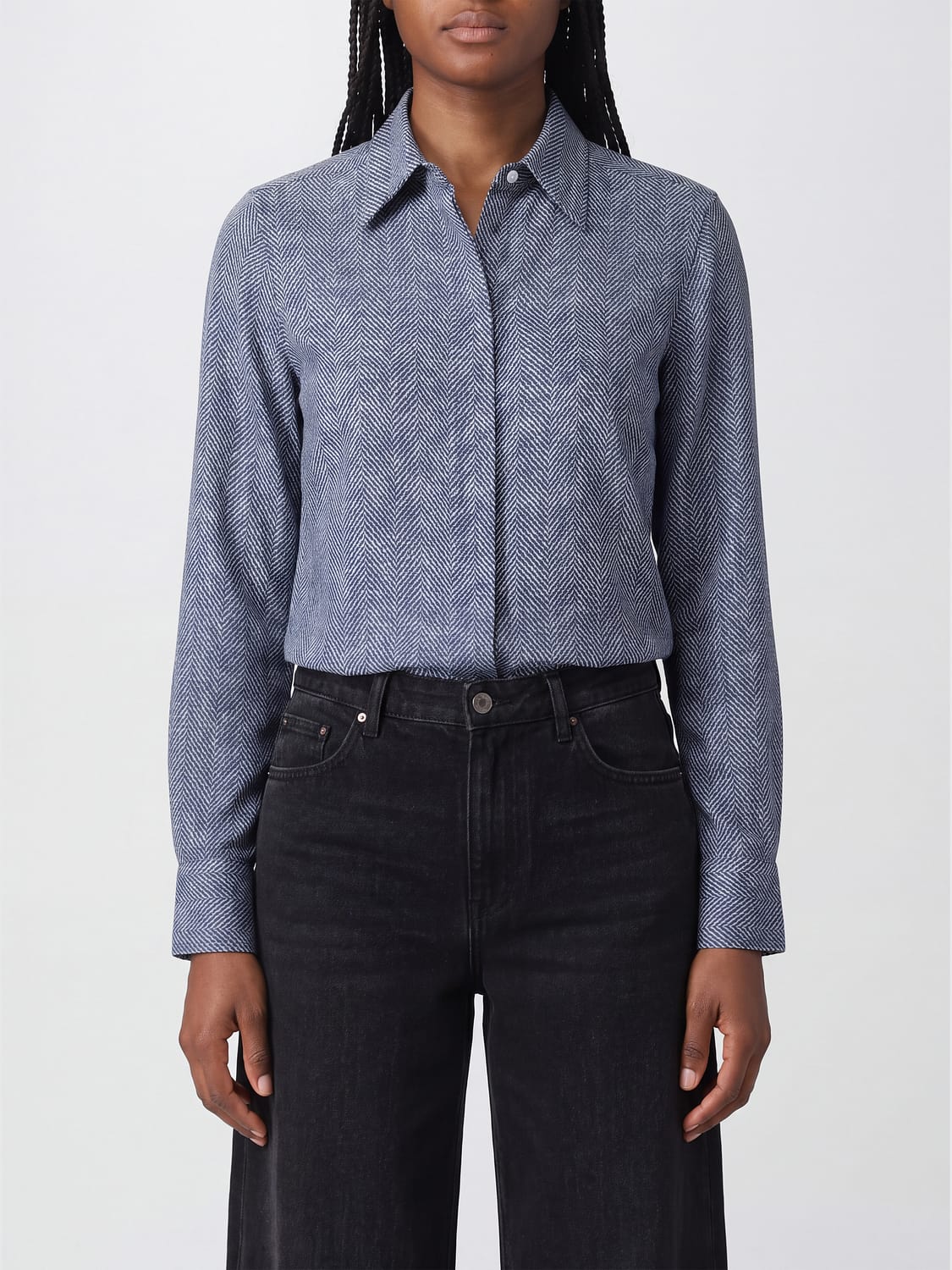 SARA ROKA HEMDBLUSE: Hemdbluse damen Sara Roka, Navy - Img 1