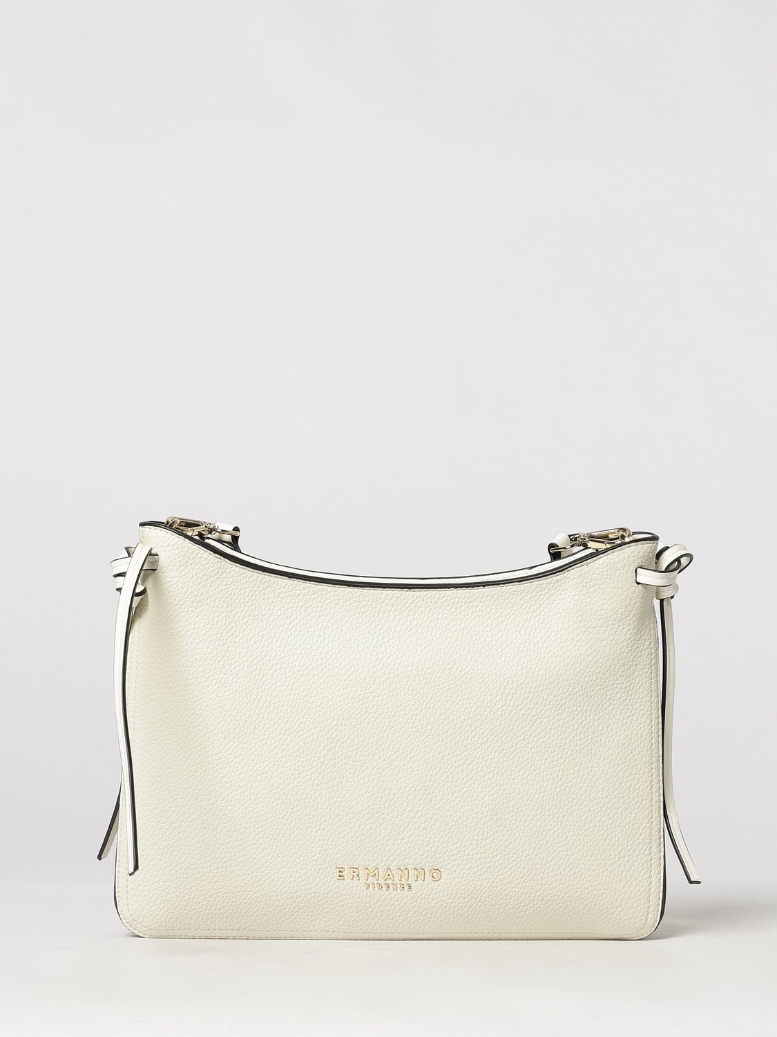 ERMANNO FIRENZE BOLSO DE HOMBRO: Bolso de hombro Ermanno Firenze de piel sintética con correa con logotipo, Marfil - Img 1