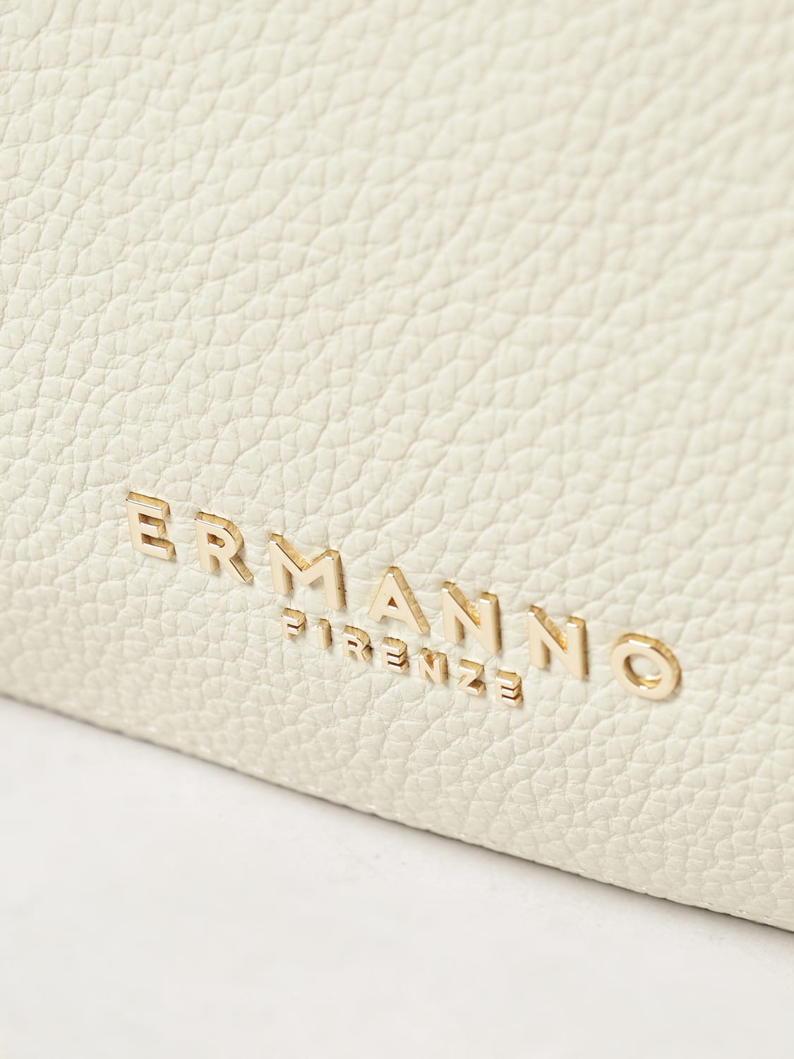 ERMANNO FIRENZE BOLSO DE HOMBRO: Bolso de hombro Ermanno Firenze de piel sintética con correa con logotipo, Marfil - Img 3