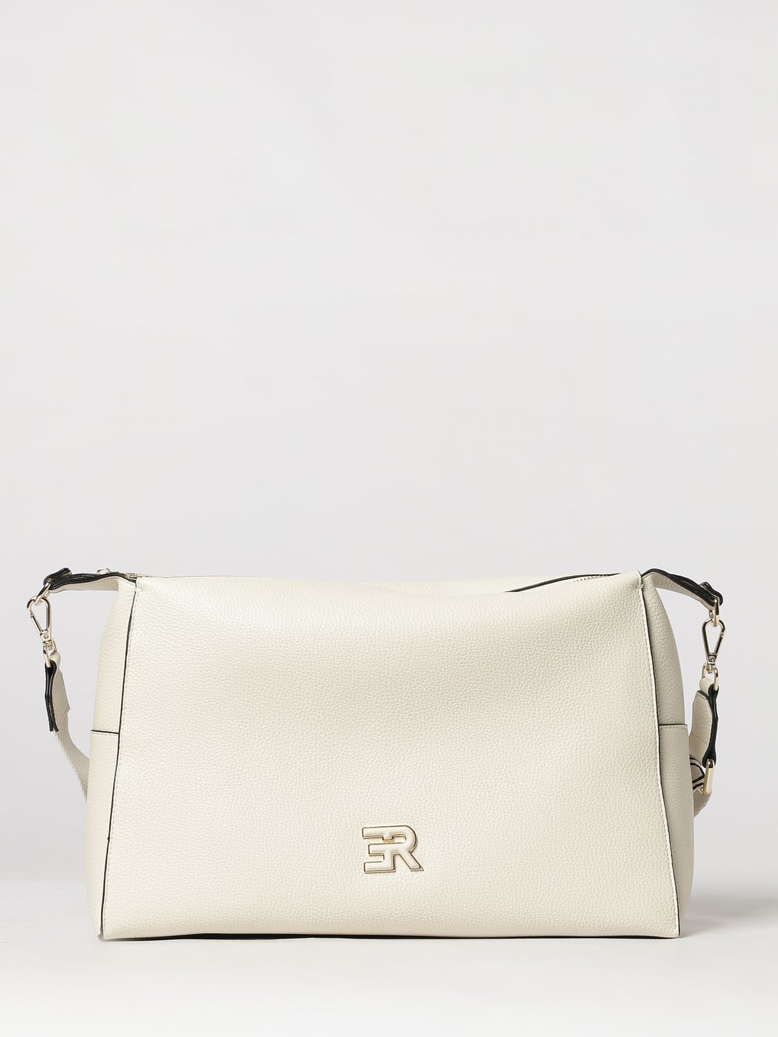 ERMANNO FIRENZE SCHULTERTASCHE: Schultertasche Ermanno Firenze aus Kunstleder mit abnehmbarem Logo-Riemen, Ivory - Img 1
