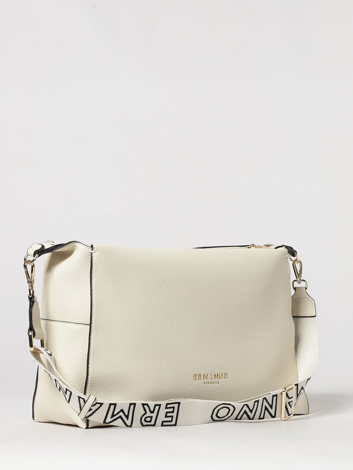 ERMANNO FIRENZE SCHULTERTASCHE: Schultertasche Ermanno Firenze aus Kunstleder mit abnehmbarem Logo-Riemen, Ivory - Img 2