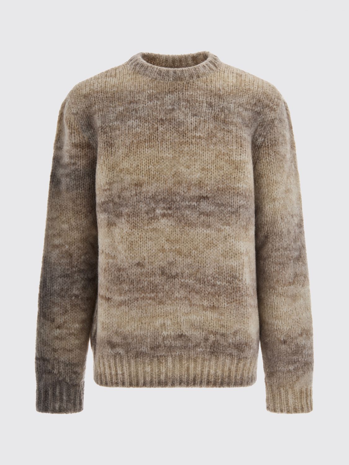 A.P.C. SWEATER: Abstract Pattern Wool Blend Crewneck Jumper A.P.C., Beige - Img 2
