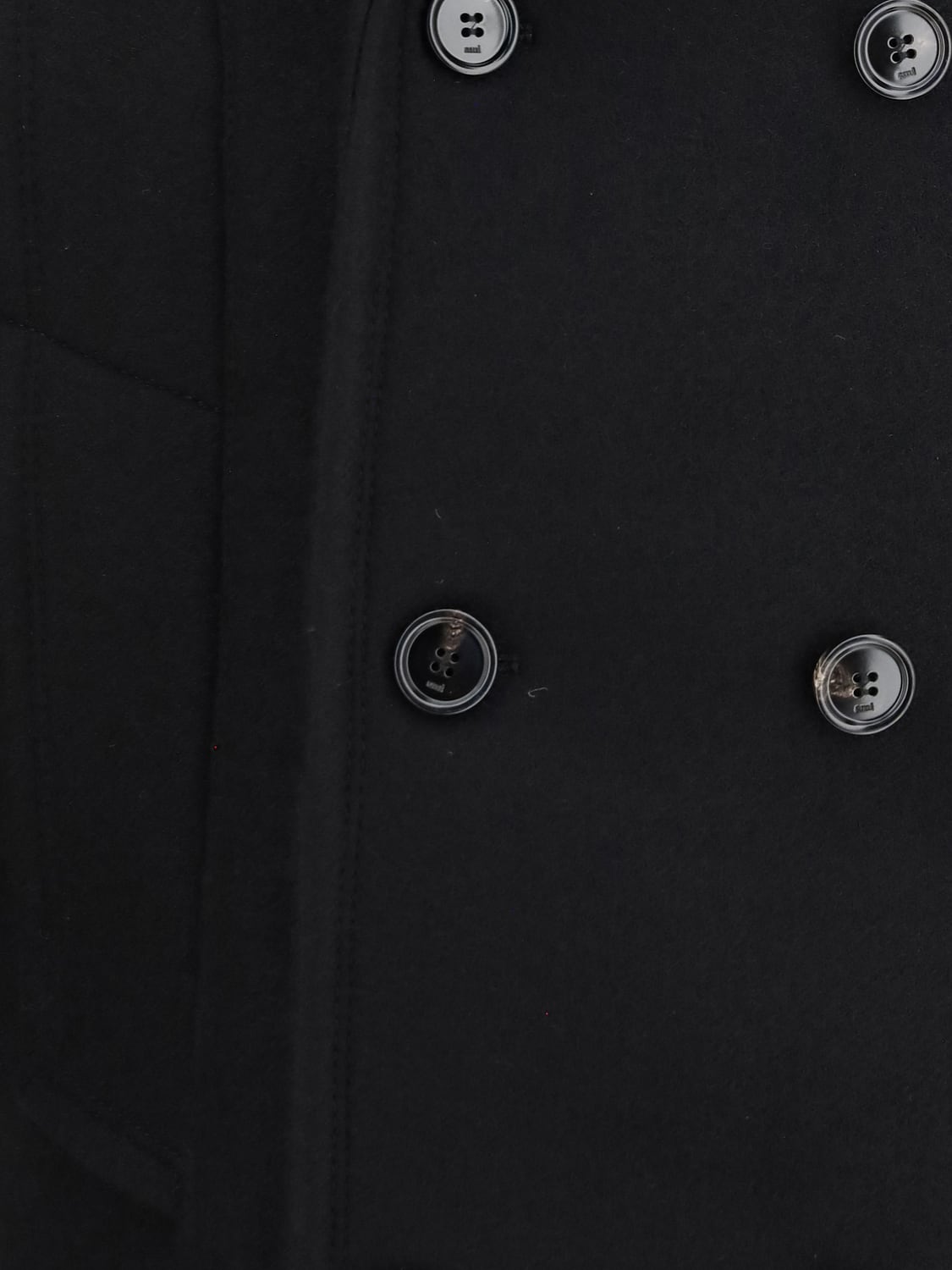AMI PARIS ABRIGO: Chaquetón de doble botonadura Ami Paris de pura lana virgen con hombros caídos, Negro - Img 3