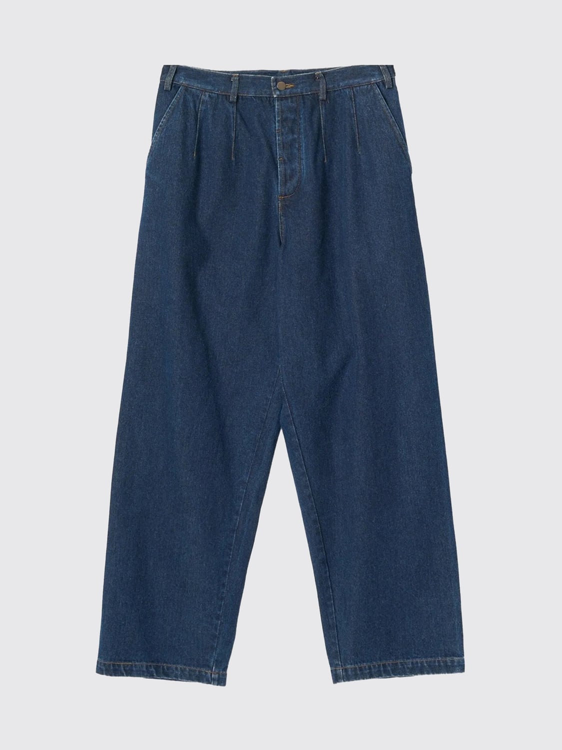 UNIVERSAL WORKS JEANS: Weit geschnittene Dutch Jeans von Universal Works aus Baumwoll-Denim mit Bundfalten, Blau - Img 2