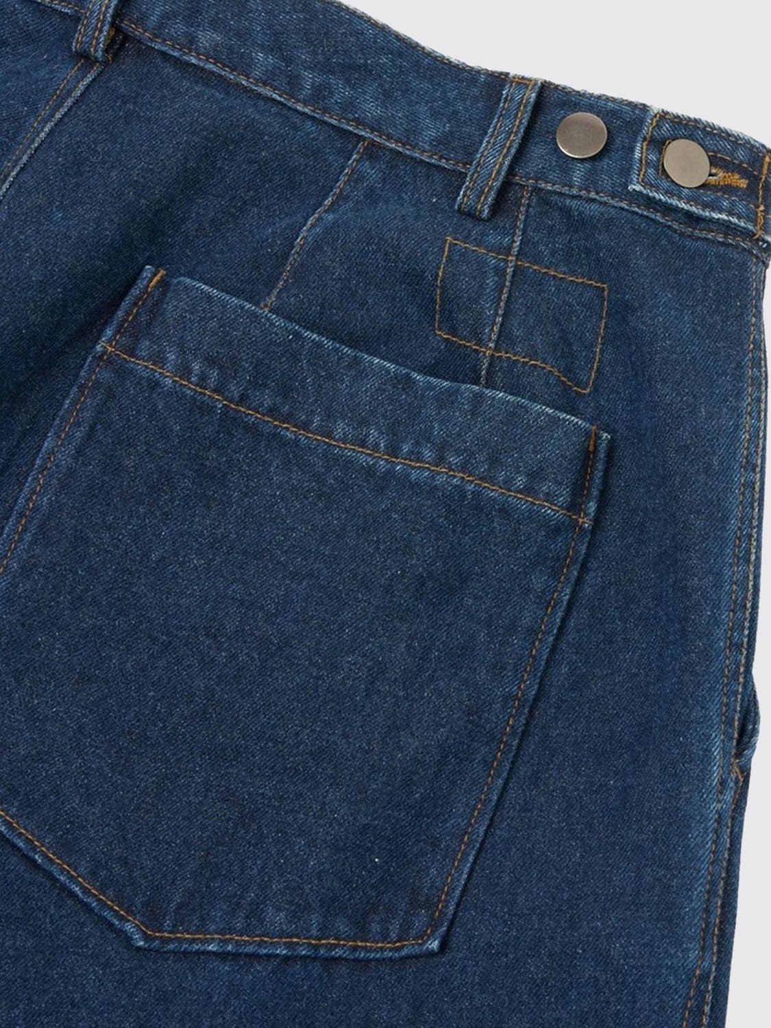 UNIVERSAL WORKS JEANS: Weit geschnittene Dutch Jeans von Universal Works aus Baumwoll-Denim mit Bundfalten, Blau - Img 4