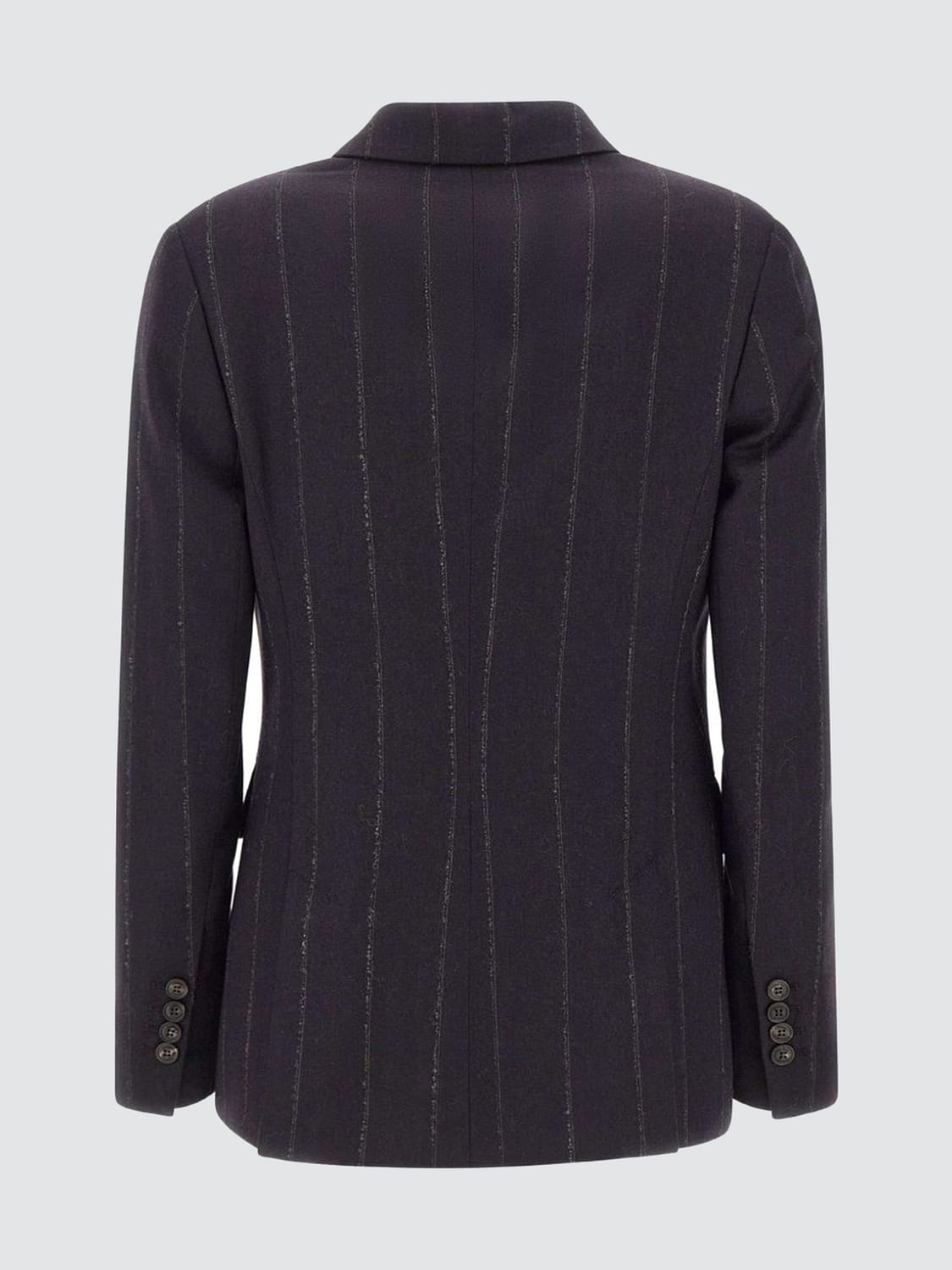 ELEVENTY JACKE: Gestreifter Zweireiher-Blazer von Eleventy aus Schurwolle und Seide, Amethyst - Img 3
