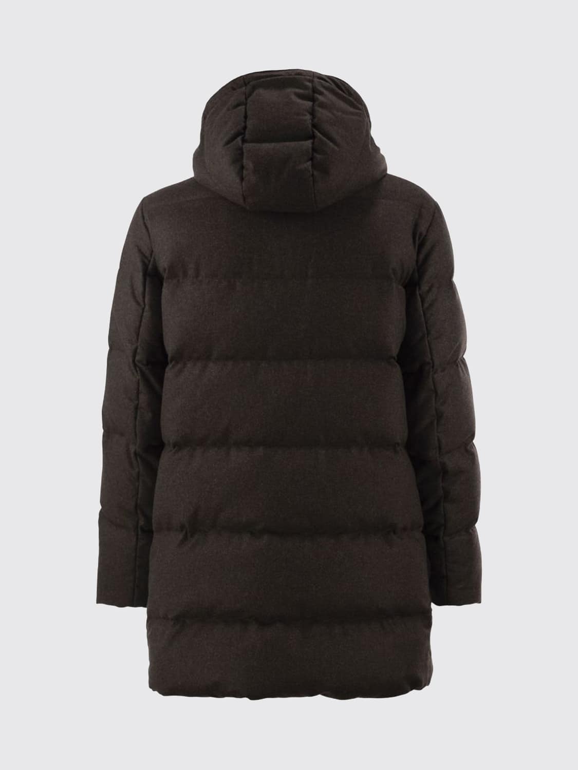 FAY JACKET: Fay Hooded Padded Jacket with Iconic Hook Closure, Brown - Img 3