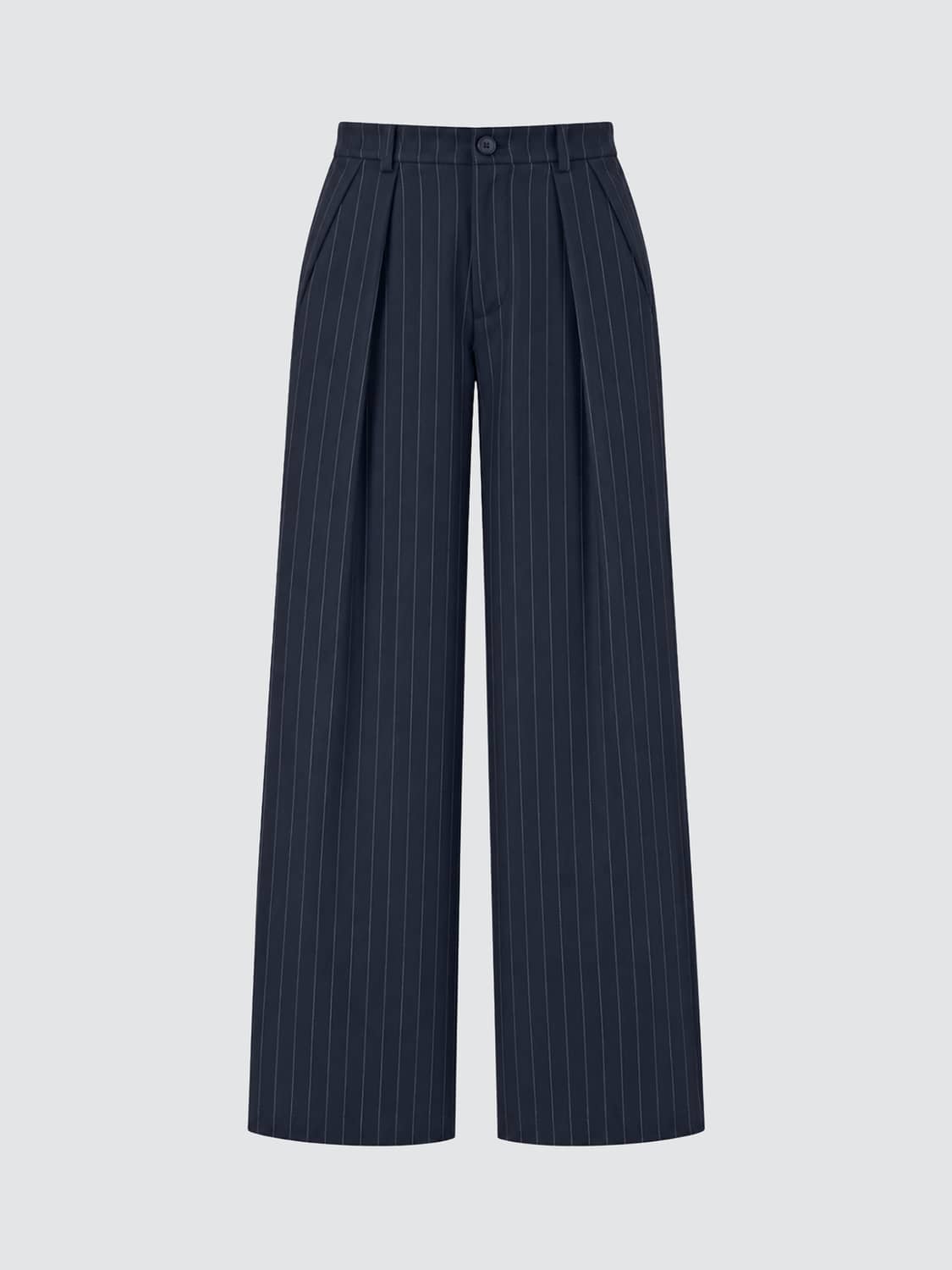 SOLOTRE PANTALONES: Pantalones palazzo Solotre de talle alto con raya diplomática en mezcla de lana, Azul Marino - Img 2