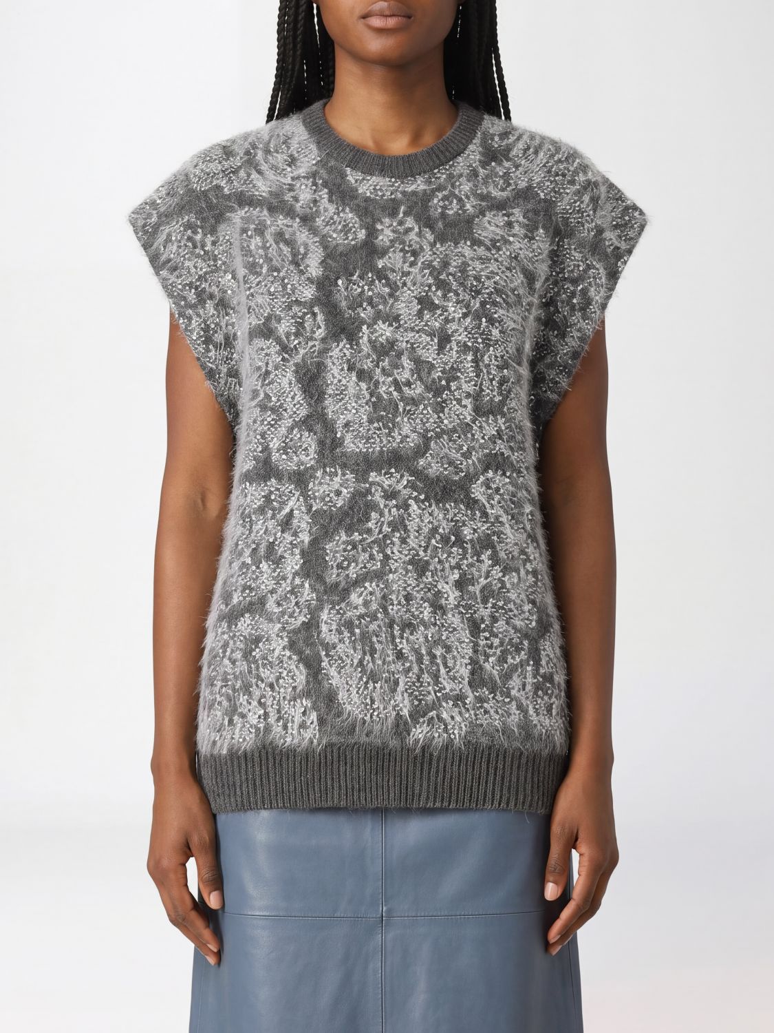NUDE JERSEY: Jersey mujer Nude, Gris - Img 1