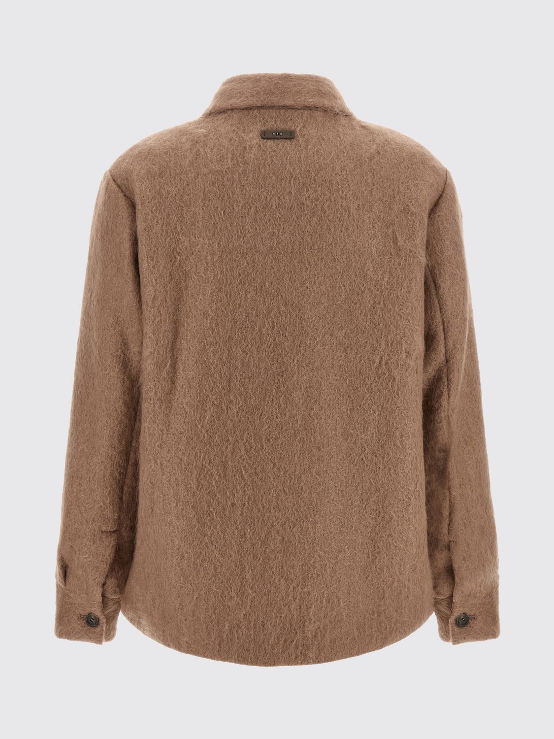 PESERICO JACKE: Hemdjacke aus Schurwollmischung von Peserico mit aufgesetzten Taschen und abgerundetem Saum, Beige - Img 3