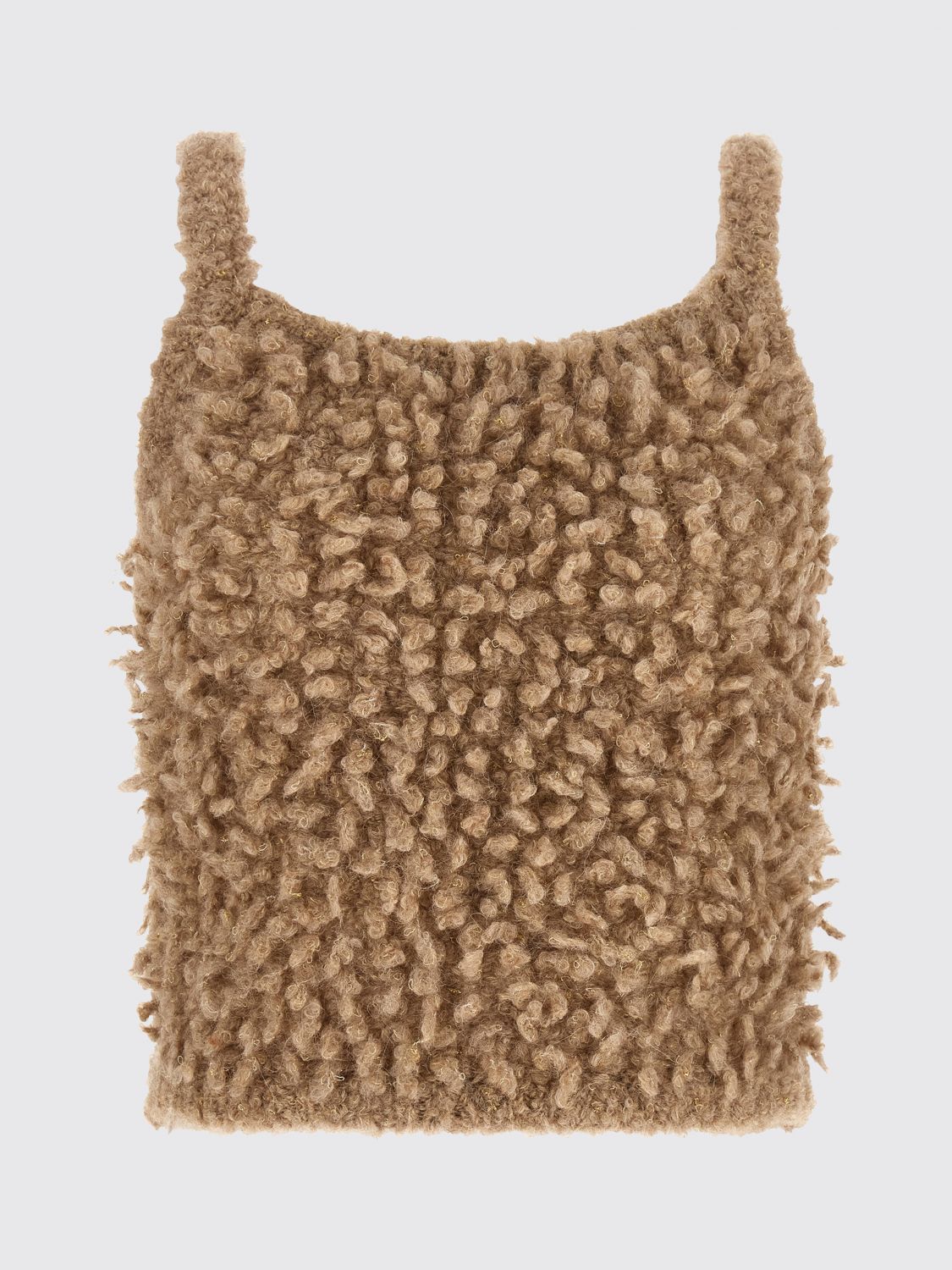 PESERICO TOP: Top in maglia Peserico slim fit in misto lana con scollo quadrato, Beige - Img 2