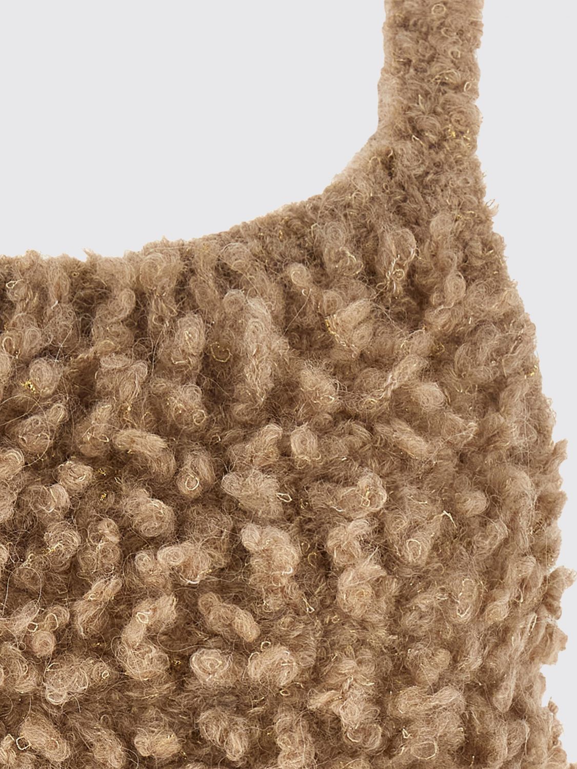 PESERICO TOP: Top in maglia Peserico slim fit in misto lana con scollo quadrato, Beige - Img 4