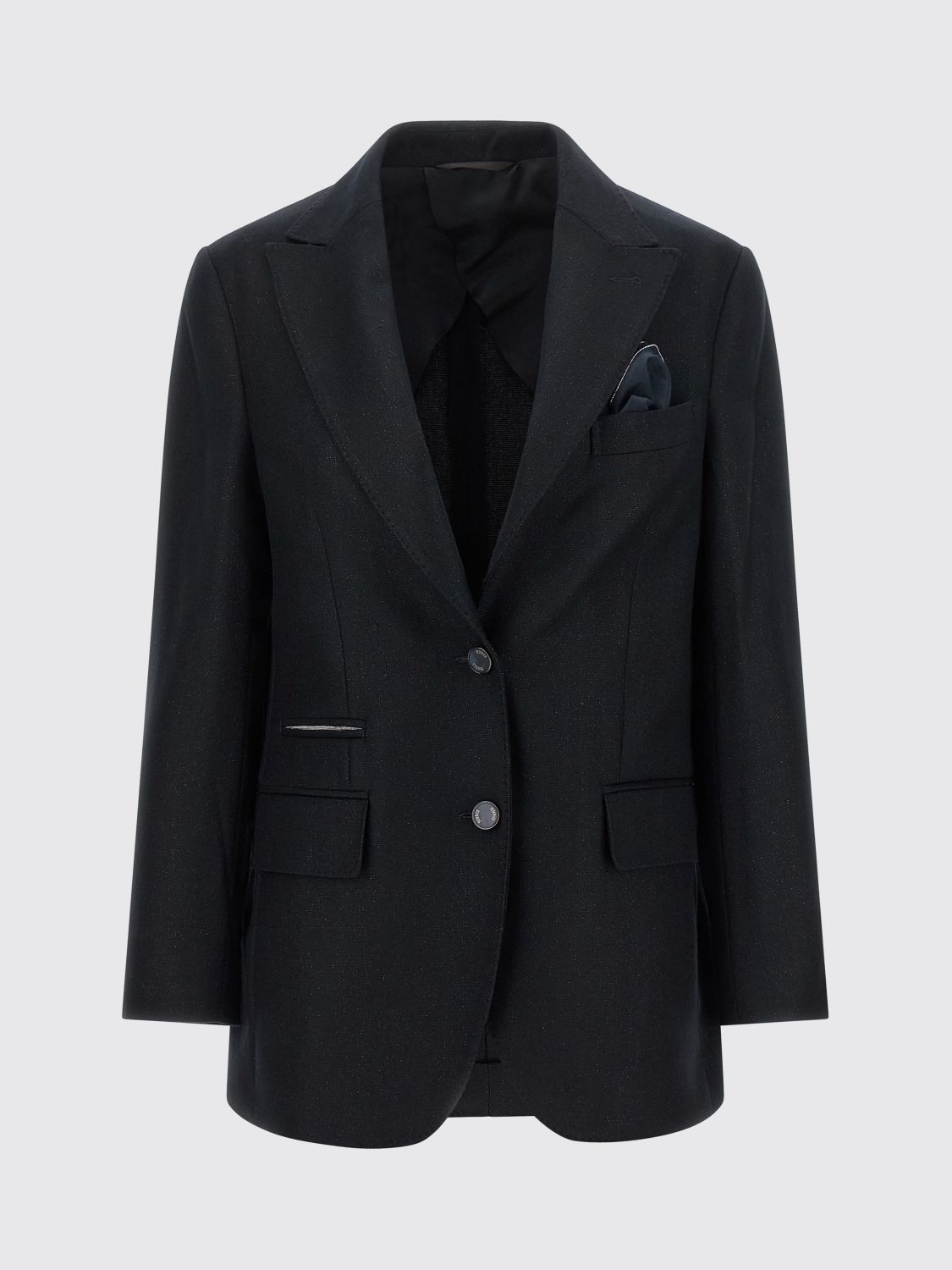 PESERICO JACKE: Einreihiger Blazer Peserico aus Schurwollmischung mit Reverskragen, Schwarz - Img 2