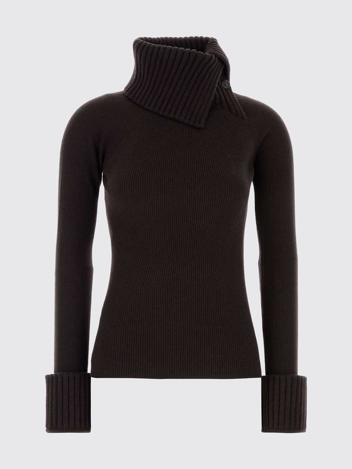 SPORTMAX PULLOVER: Langärmliger Sportmax Slim-Fit-Rollkragenpullover aus Wollmischung, Kaffee Braun - Img 2