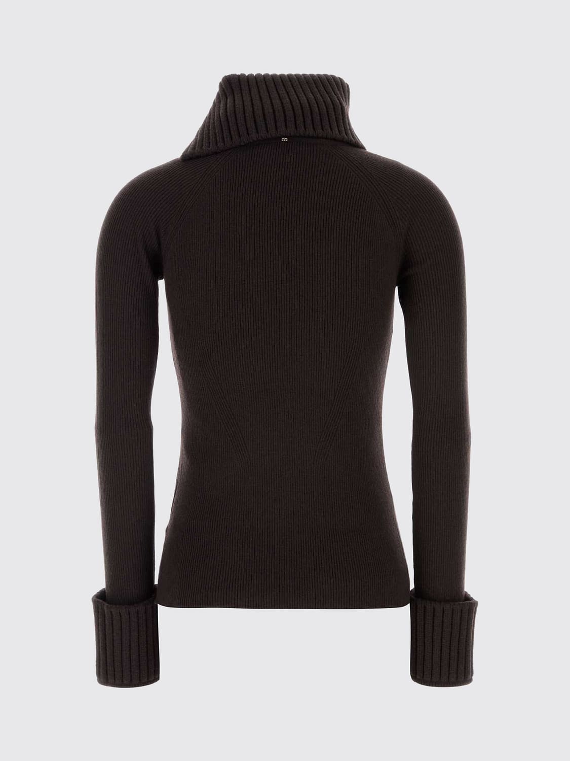 SPORTMAX PULLOVER: Langärmliger Sportmax Slim-Fit-Rollkragenpullover aus Wollmischung, Kaffee Braun - Img 3