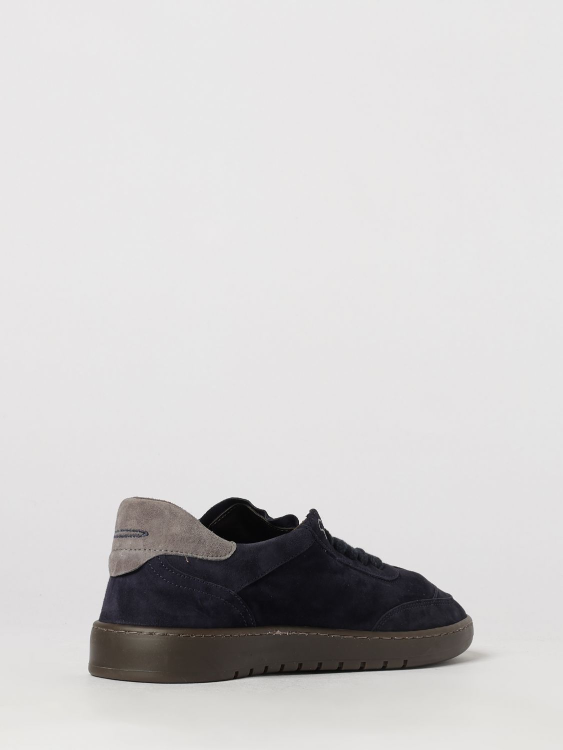 PIUMHA SNEAKERS: Low-Top Suede Leather Sneakers Piumha with Embroidered Logo and Rubber Sole, Blue - Img 3