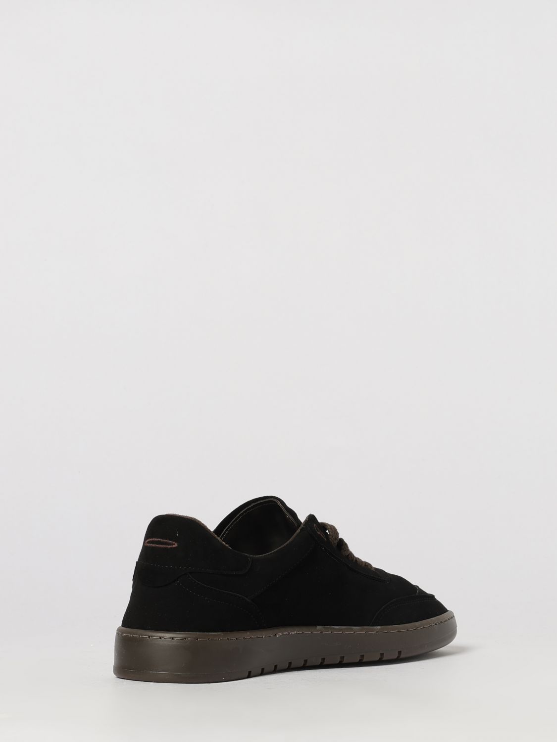 PIUMHA TRAINERS: Low-Top Suede Leather Sneakers Piumha with Embroidered Logo and Rubber Sole, Black - Img 3