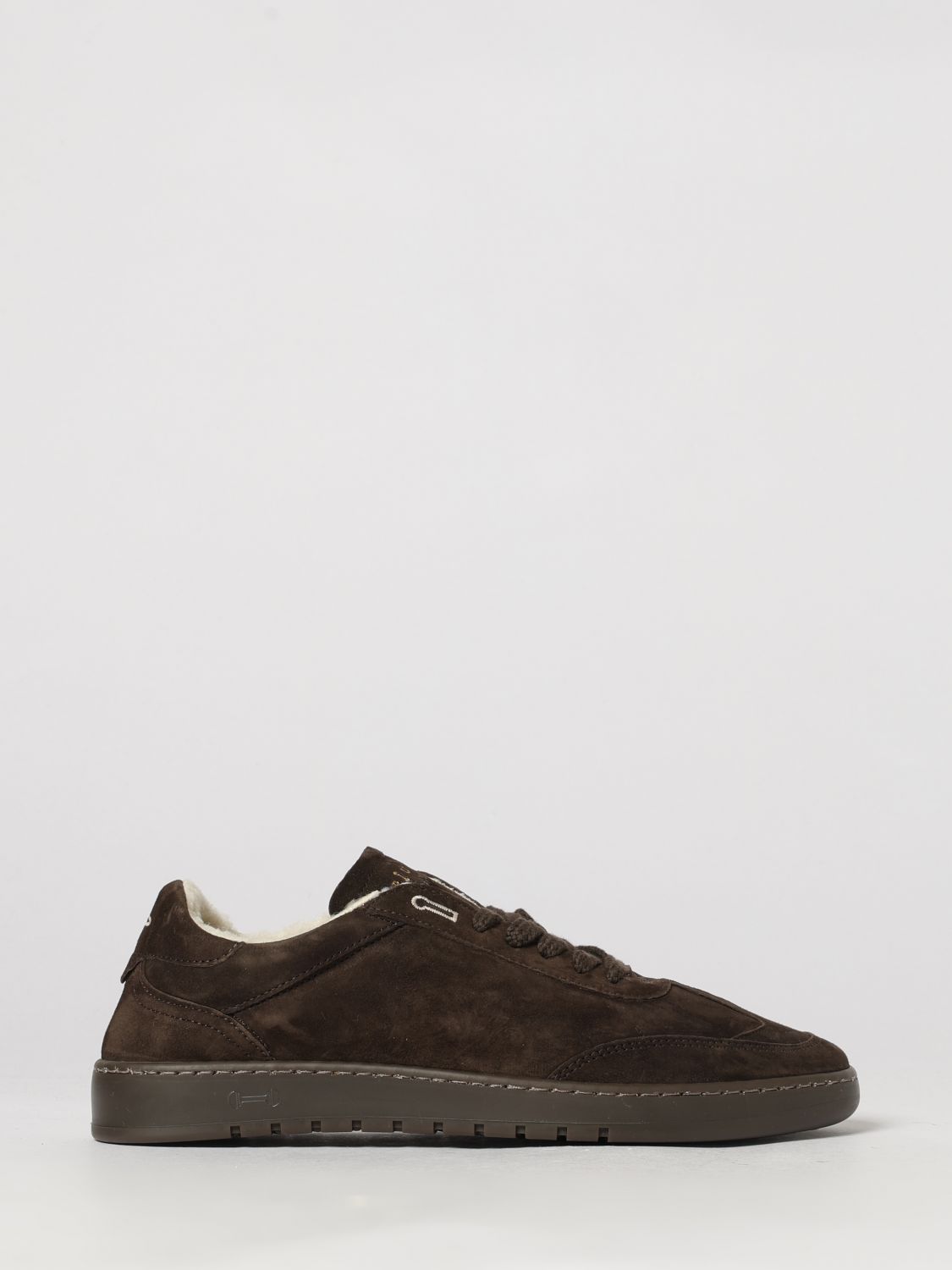 PIUMHA SNEAKERS: Shearling-Lined Suede Leather Low-Top Sneakers Piumha with Rubber Sole, Dark - Img 1