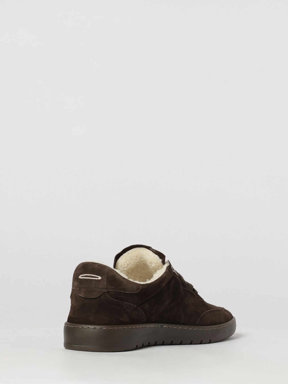 PIUMHA SNEAKERS: Shearling-Lined Suede Leather Low-Top Sneakers Piumha with Rubber Sole, Dark - Img 3