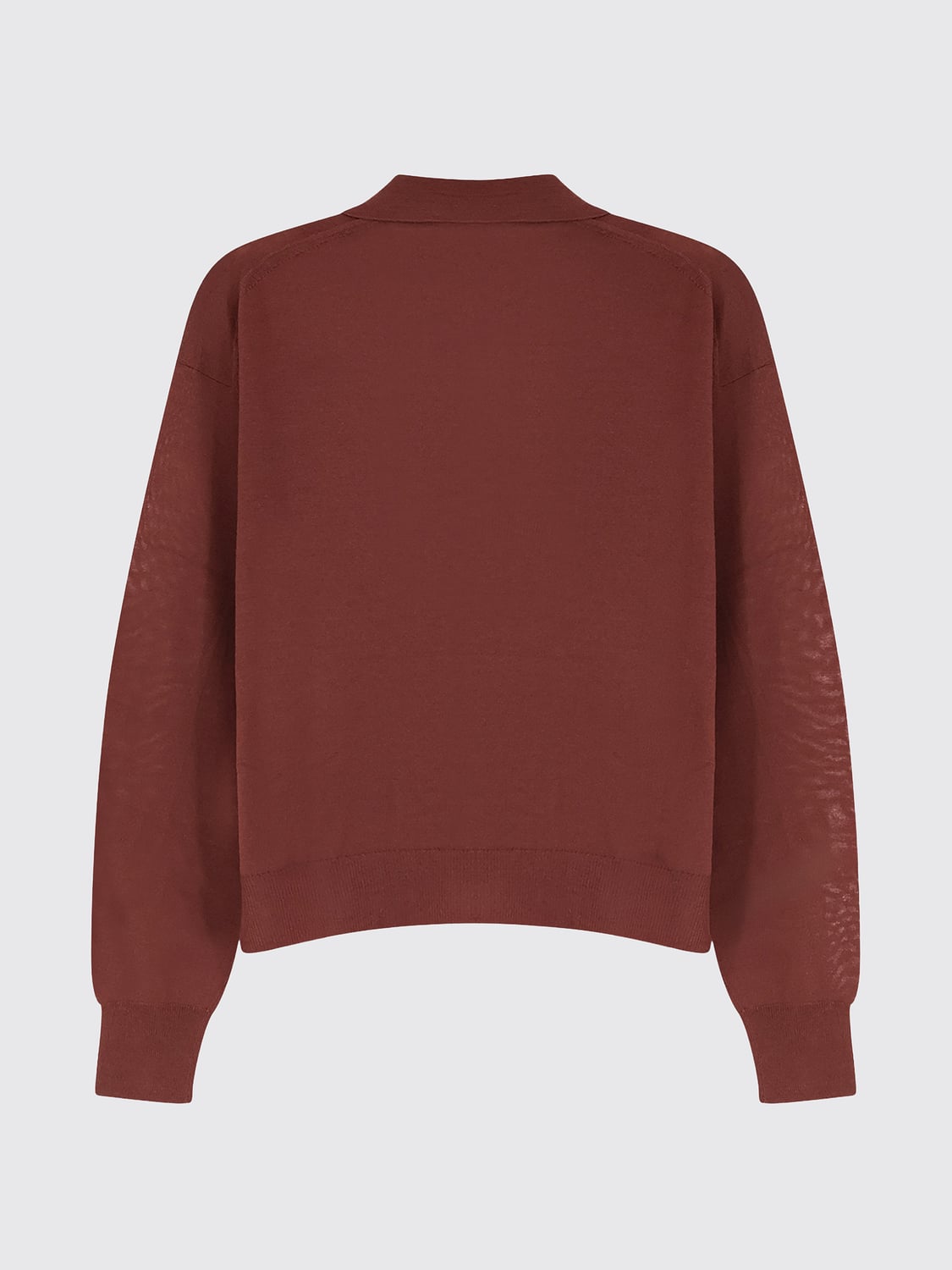 SOEUR POLO: Polo en maille Soeur en pure laine mérinos avec col en V et épaules tombantes, Beige - Img 3