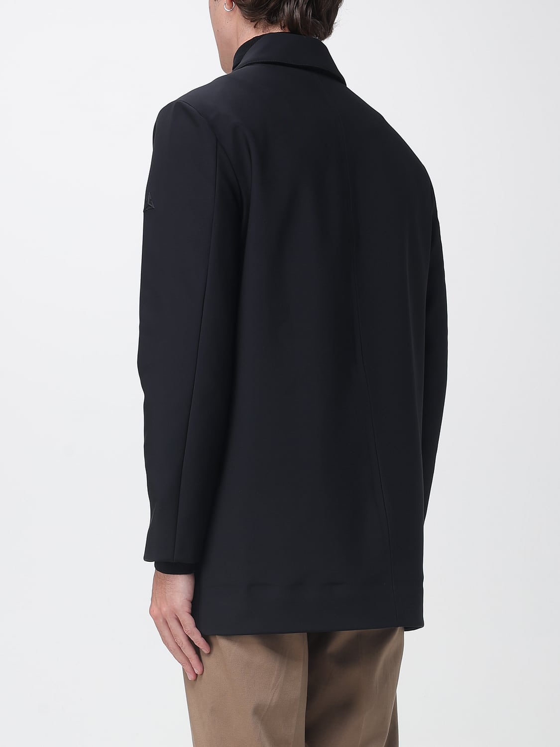 HESKIMO JACKET: Heskimo Waterproof Knee-Length Stretch-Nylon Trench Coat, Black - Img 2