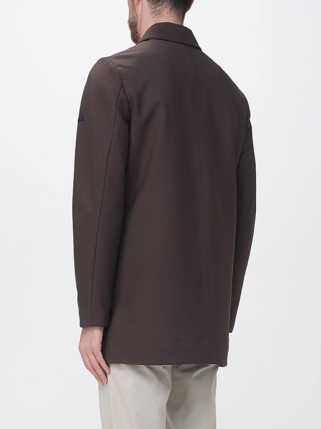 HESKIMO JACKET: Heskimo Waterproof Knee-Length Stretch-Nylon Trench Coat, Brown - Img 2