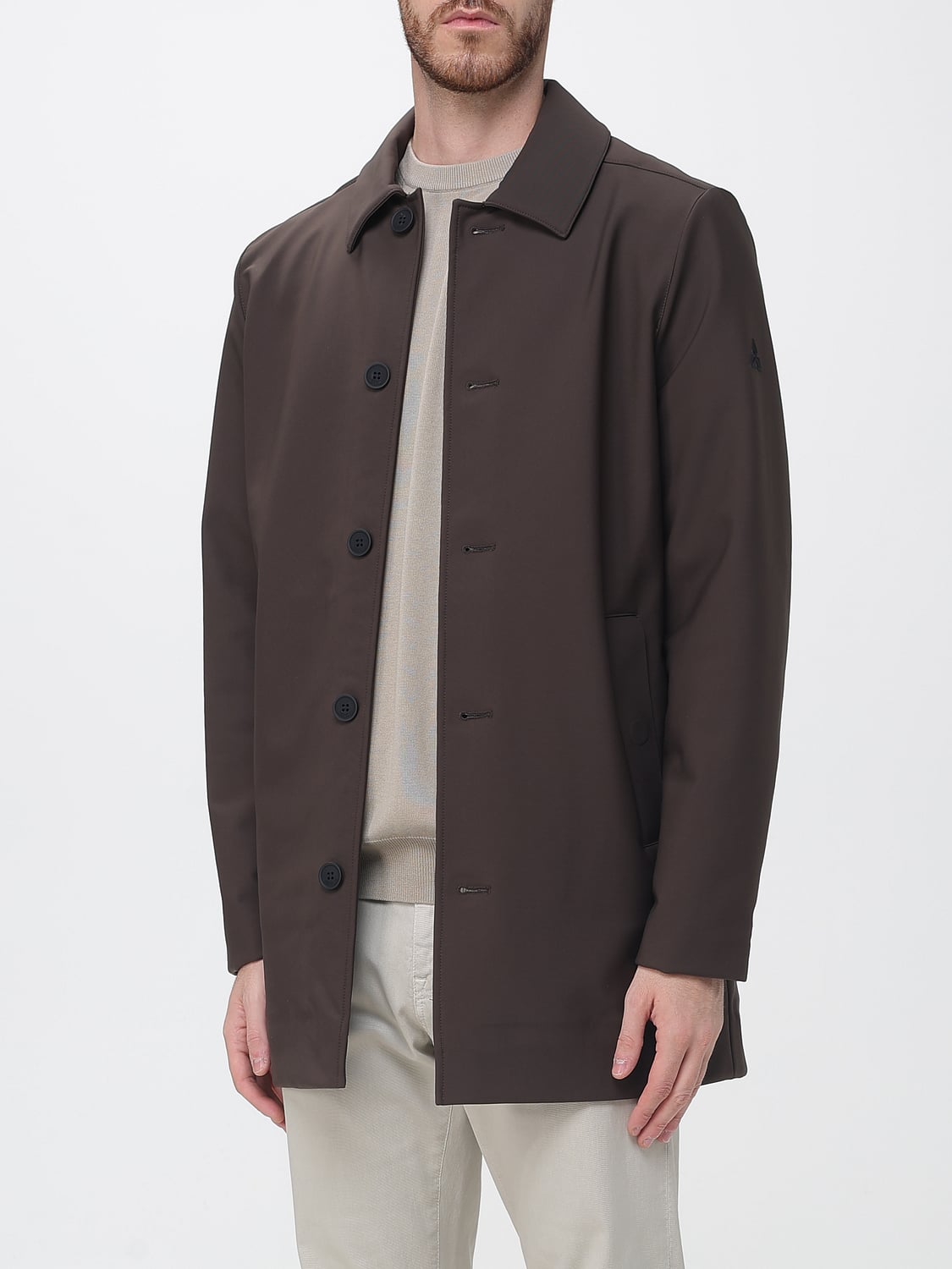 HESKIMO JACKET: Heskimo Waterproof Knee-Length Stretch-Nylon Trench Coat, Brown - Img 3