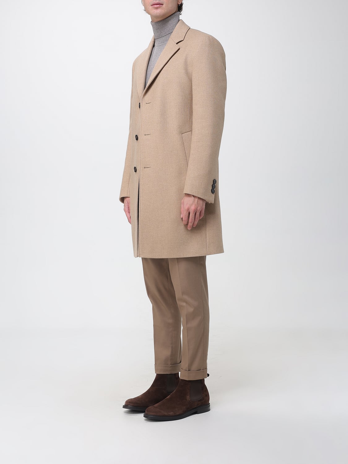 BOSS COAT: Coat men Boss, Beige - Img 3