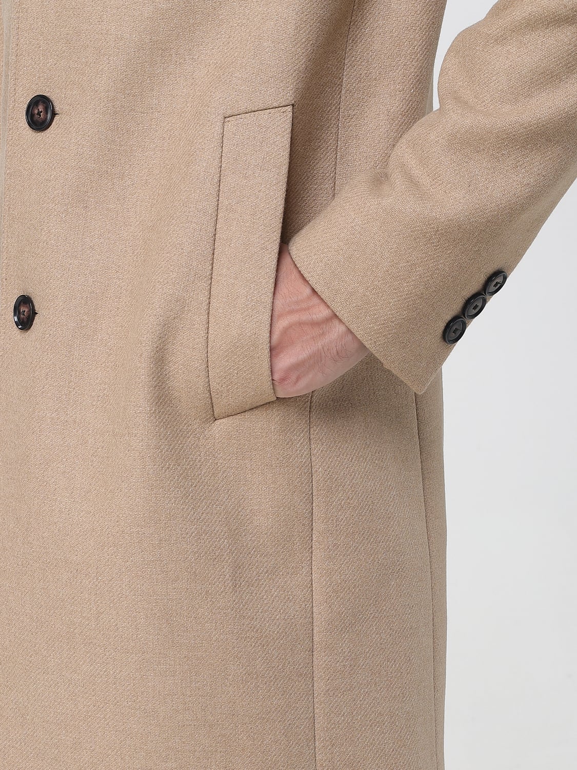 BOSS COAT: Coat men Boss, Beige - Img 4