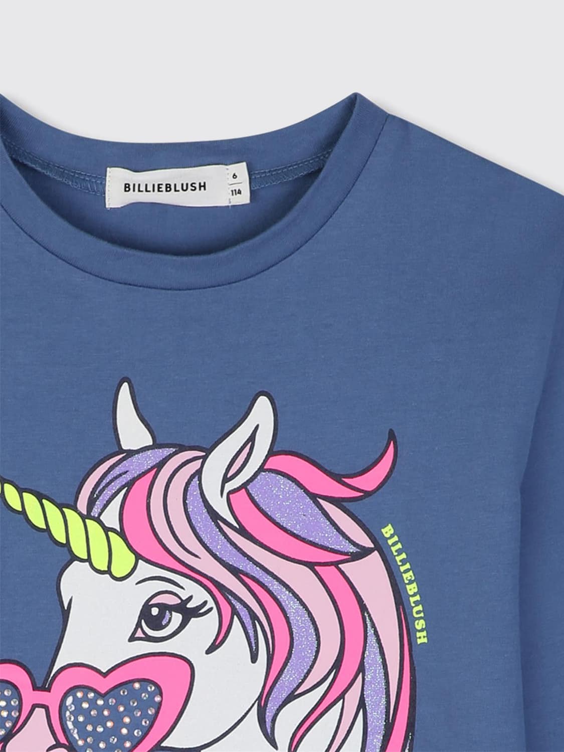 BILLIEBLUSH T-SHIRT: Langärmeliges Baumwoll-T-Shirt Billieblush für Mädchen mit Logo-Print, Blau - Img 3