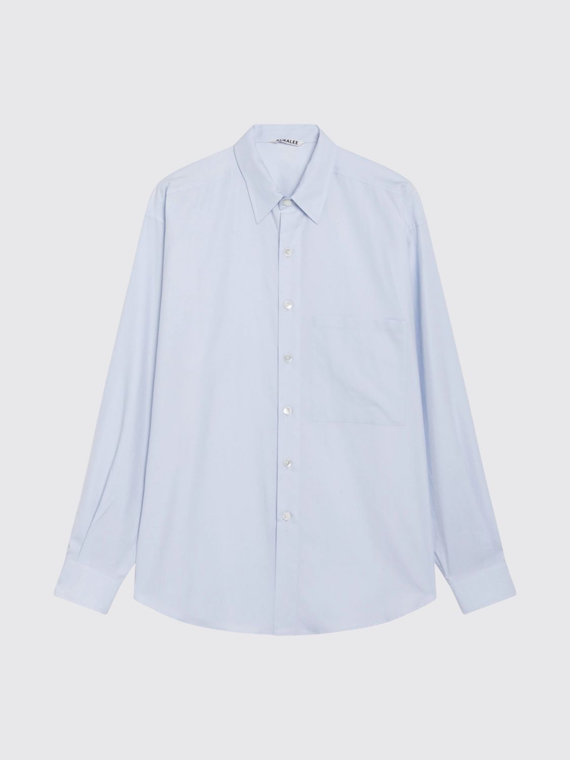AURALEE CAMISA: Camisa Auralee de popelina de algodón con manga larga y bajo redondeado, Azul Oscuro - Img 2