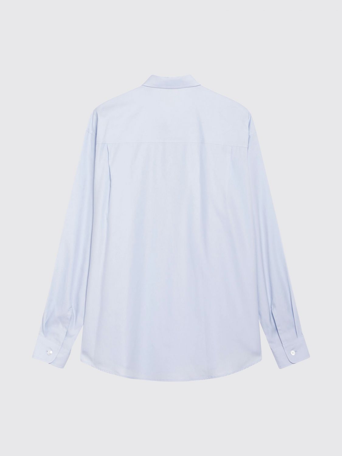 AURALEE CAMISA: Camisa Auralee de popelina de algodón con manga larga y bajo redondeado, Azul Oscuro - Img 3