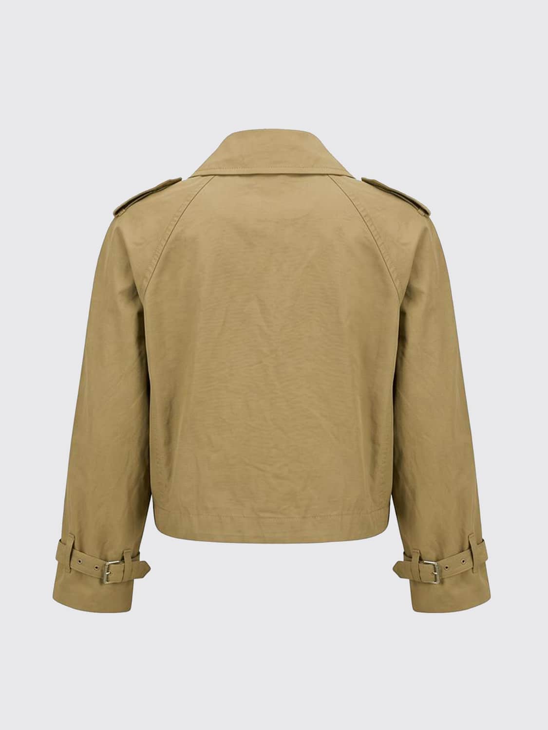 PALOMA WOOL JACKE: Kurzer Zweireiher-Trenchcoat Paloma Wool aus Baumwollmischung mit Schulterklappen, Camel - Img 3