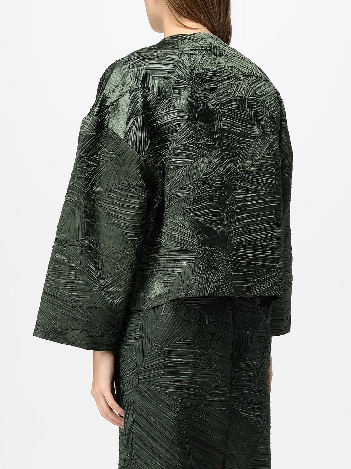 MEIMEIJ JACKE: Kurze, plissierte Jacke Meimeij aus Polyester in lockerer Passform, Grün - Img 2