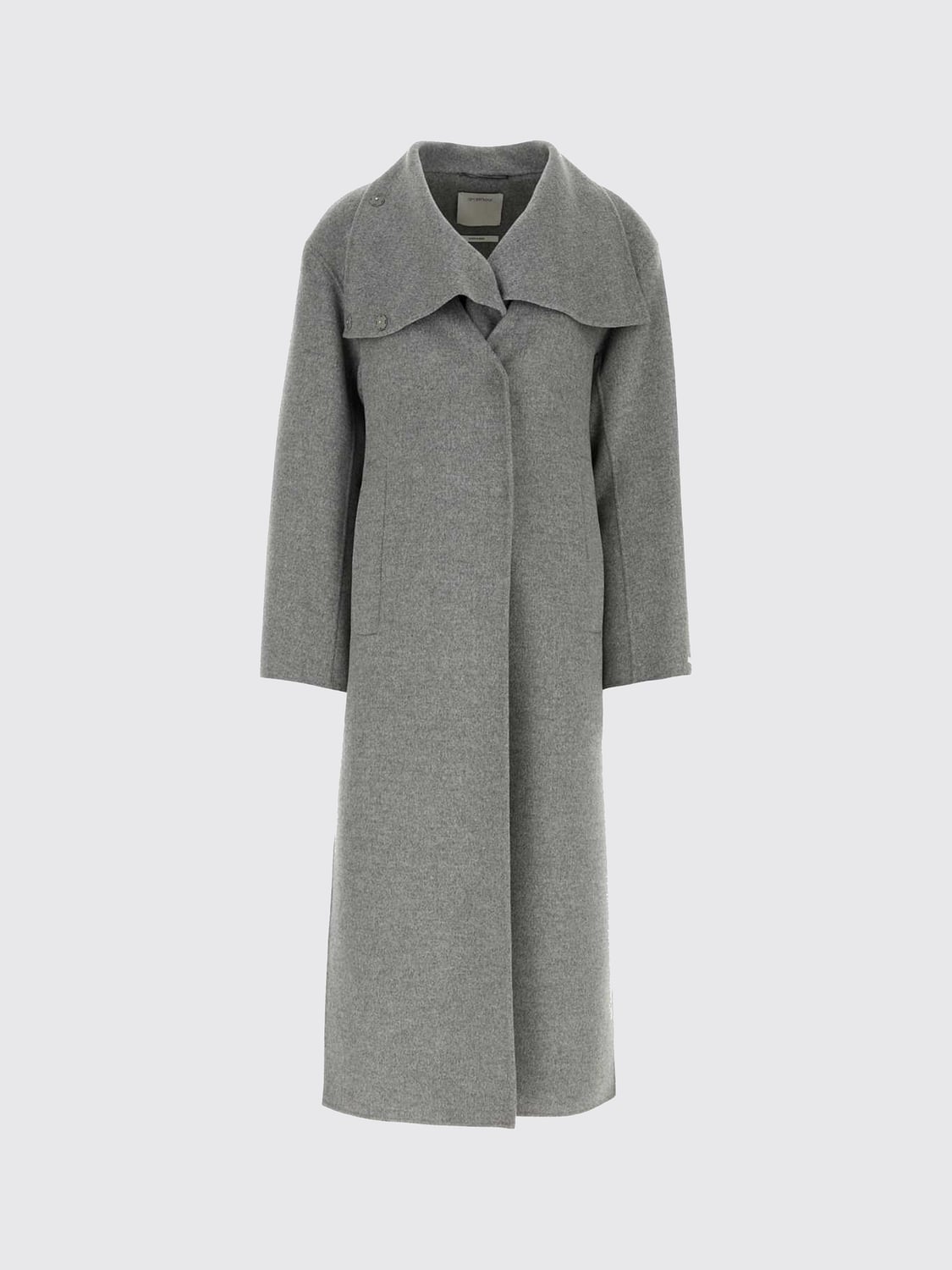SPORTMAX ABRIGO: Abrigo largo de doble botonadura Sportmax de lana virgen con cuello marinero, Gris - Img 2