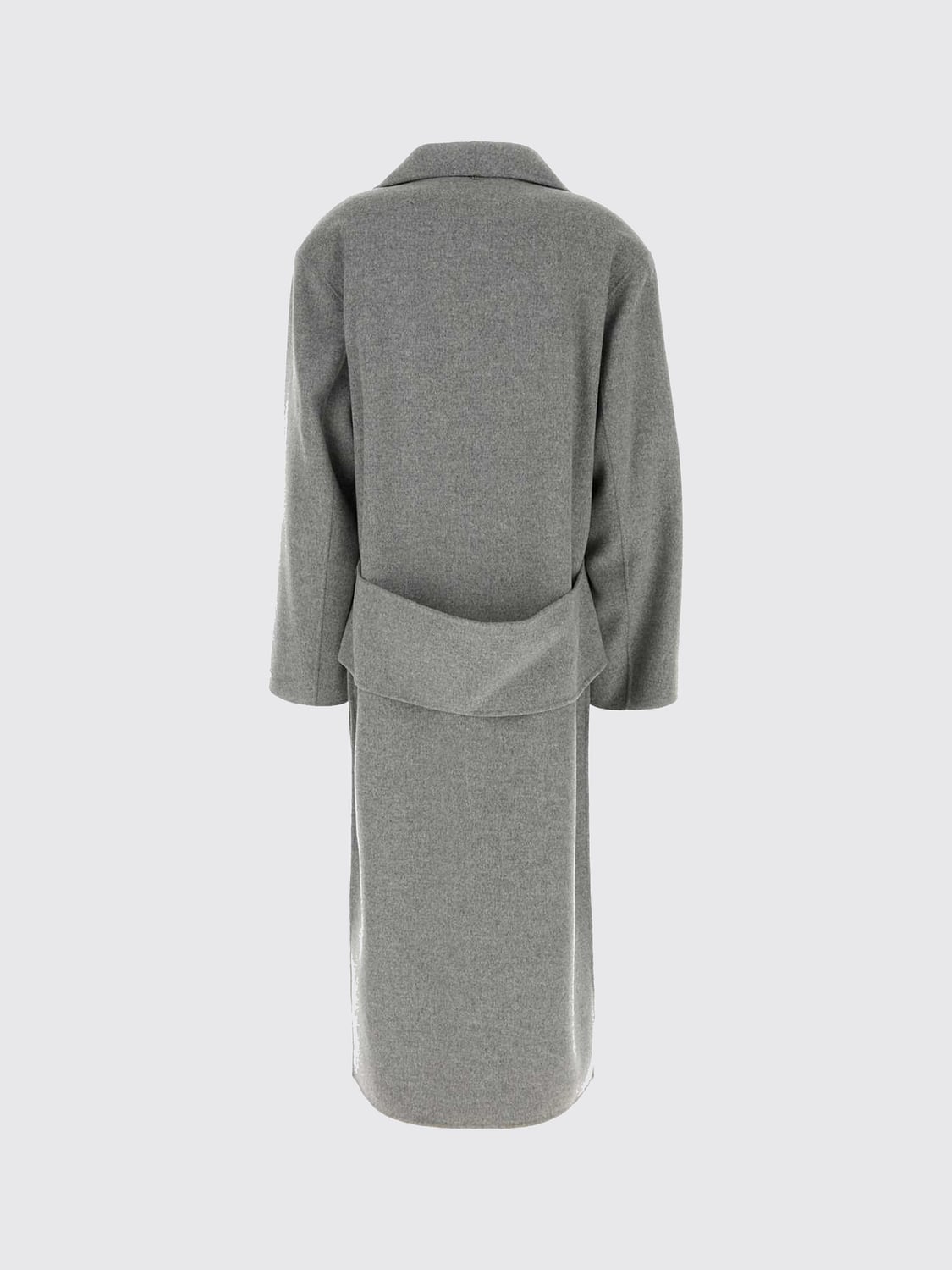 SPORTMAX ABRIGO: Abrigo largo de doble botonadura Sportmax de lana virgen con cuello marinero, Gris - Img 3